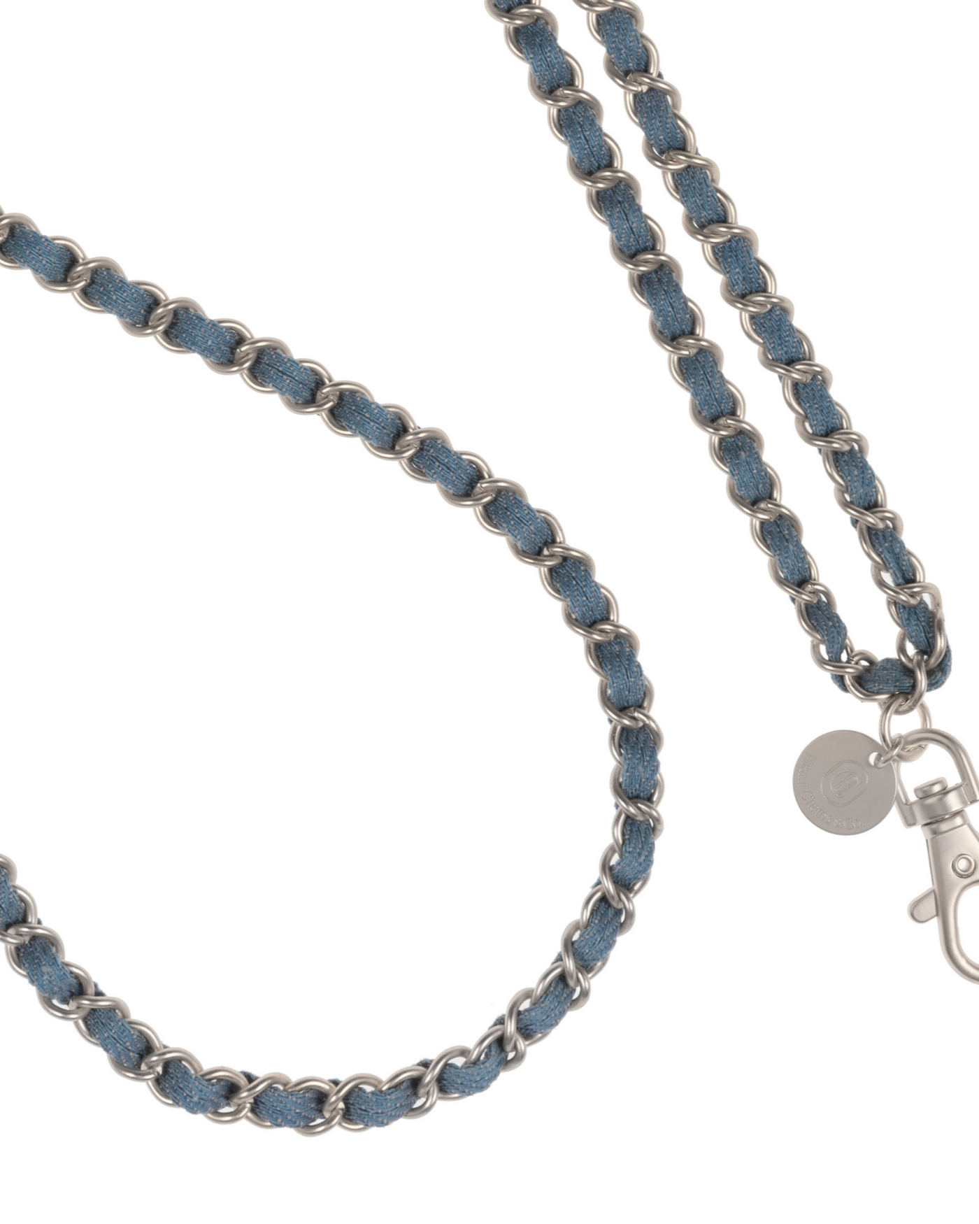 Denim Dream x Matte Silver Crossbody Phone Chain