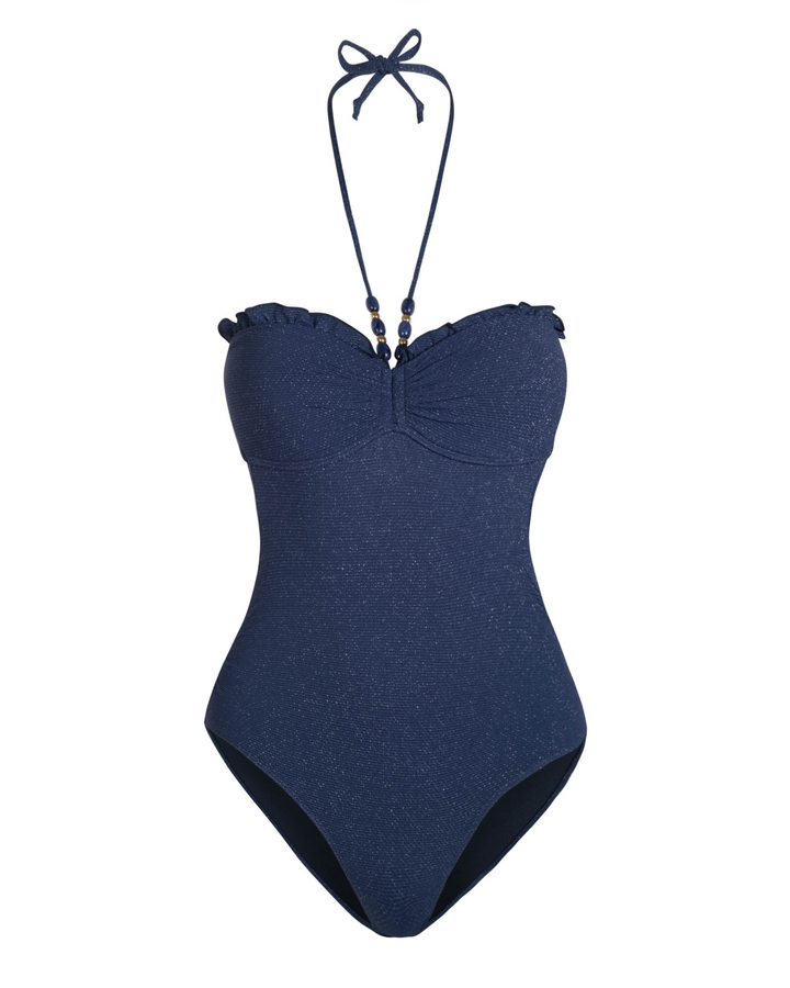 Talia One Piece In Marine Blue Metallic