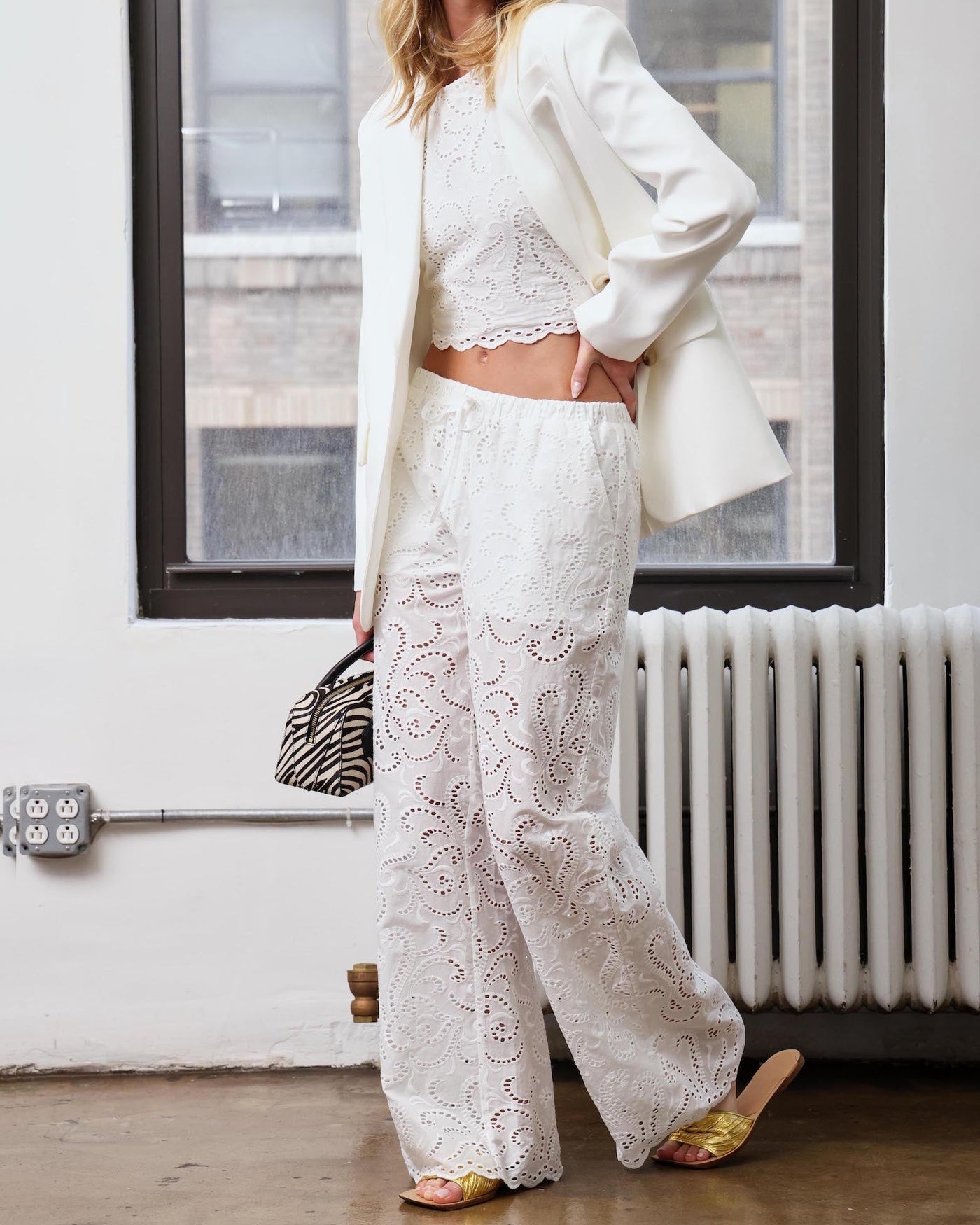 Lysander Pant, White Eyelet