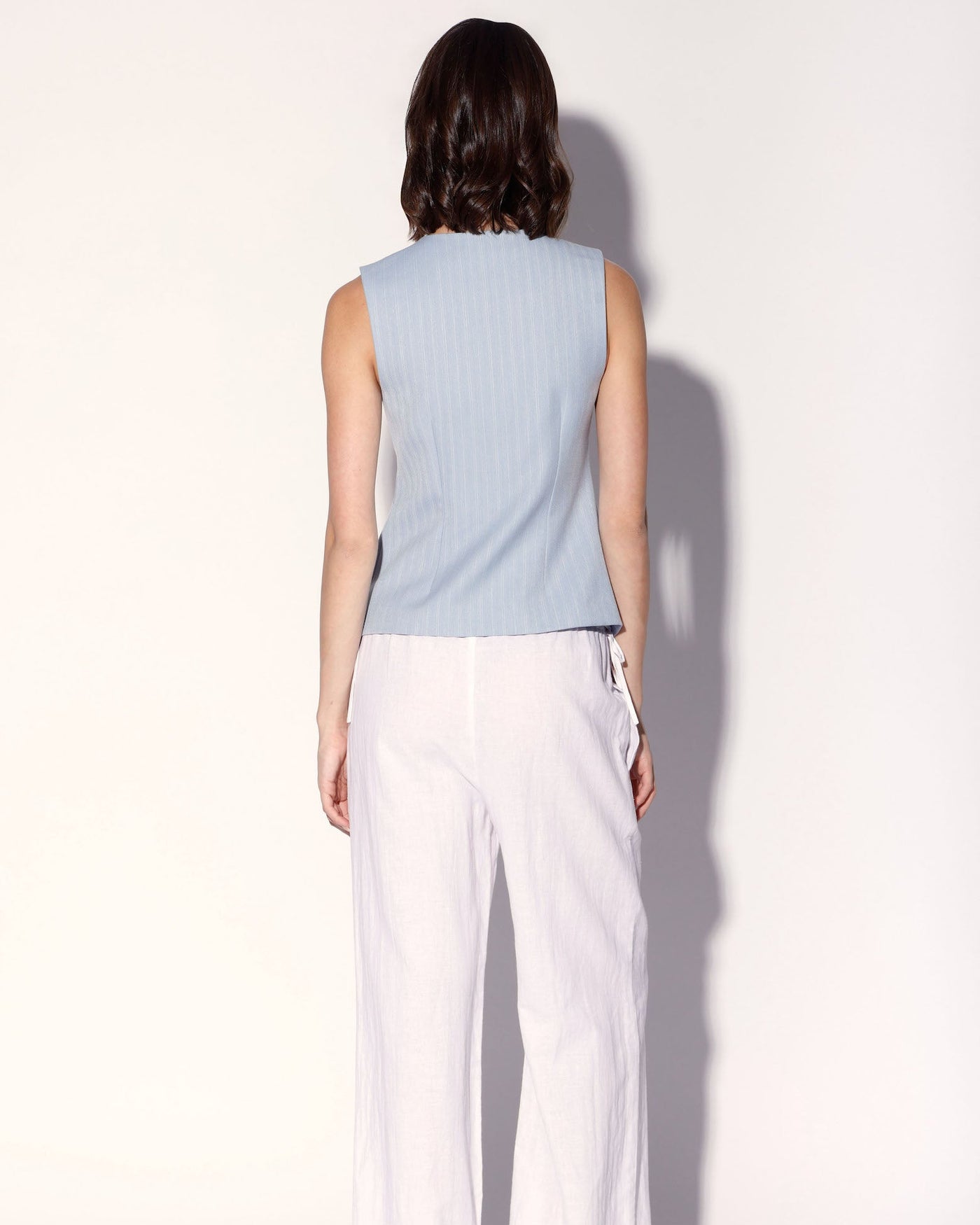 Starla Vest, Stone Pinstripe