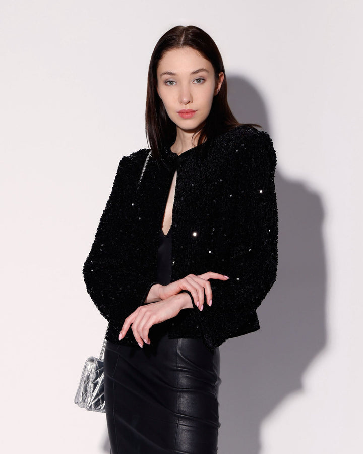 Janelle Jacket, Black Sequin