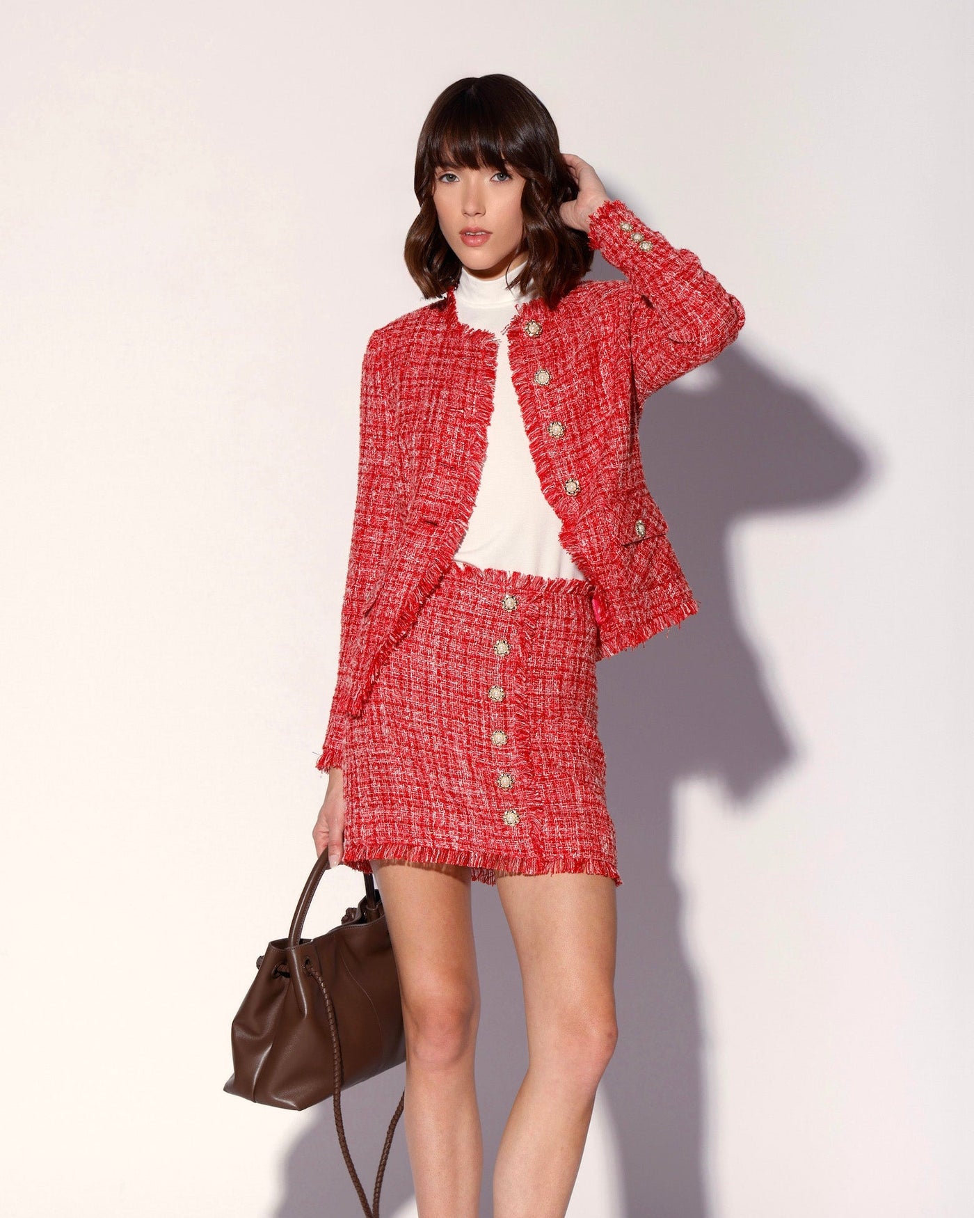 Roxy Jacket, Cherry Tweed