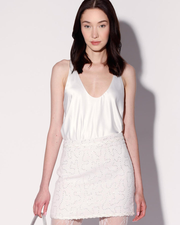 Hope Skirt, White Sparkle Tweed