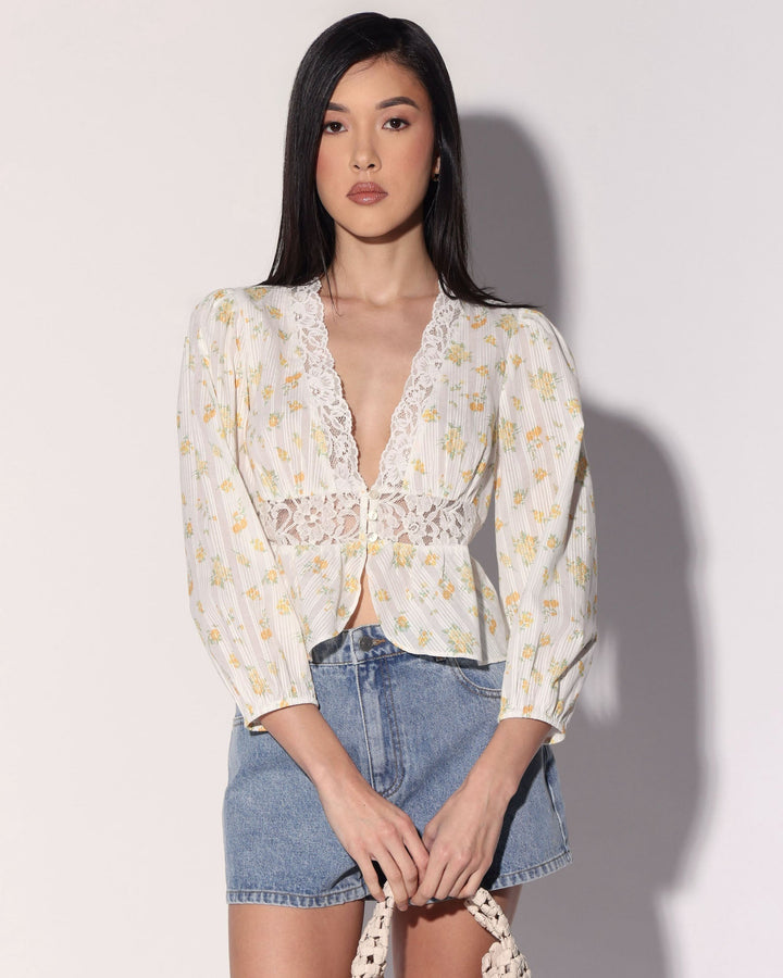 Charlene Top, Yellow Bouquet