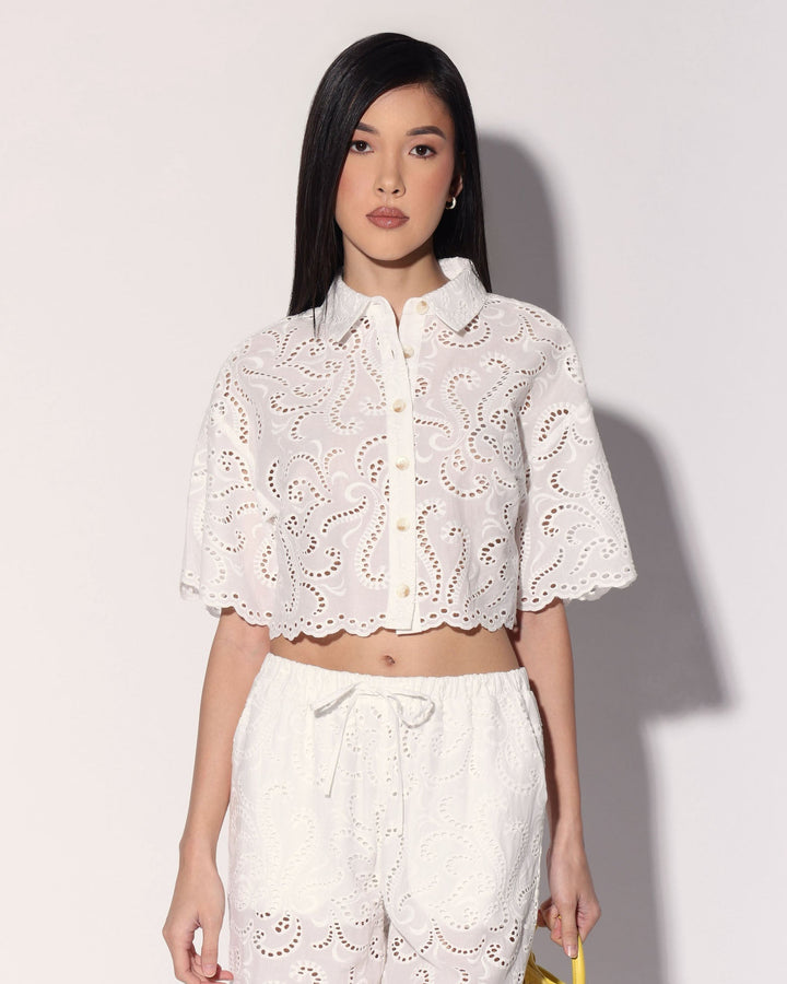 Cindy Top, White Eyelet