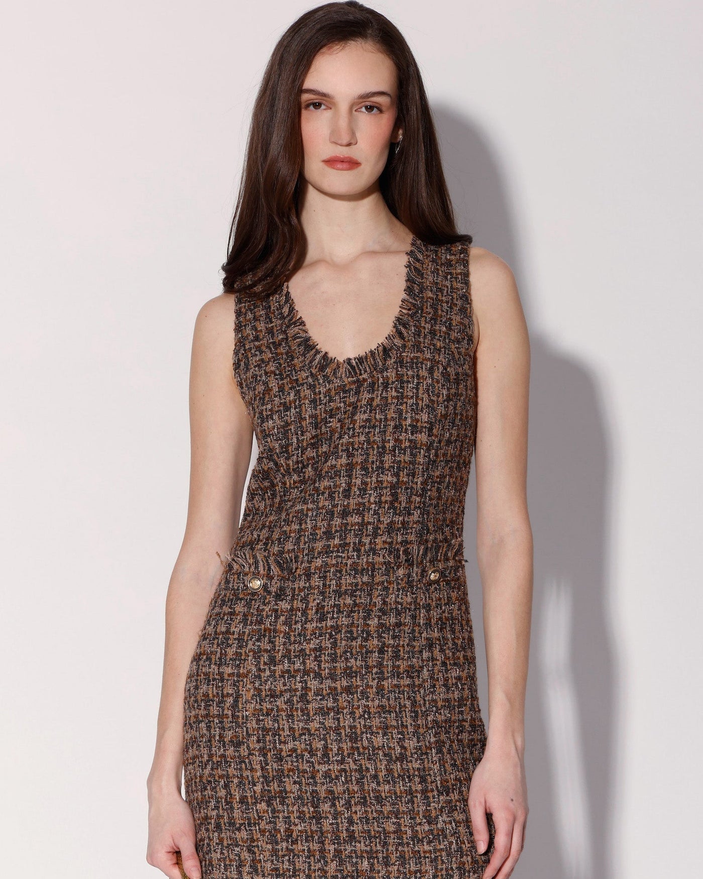 Taylor Dress, Chocolate Tweed