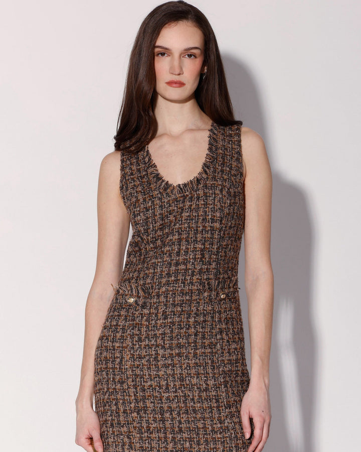 Taylor Dress, Chocolate Tweed