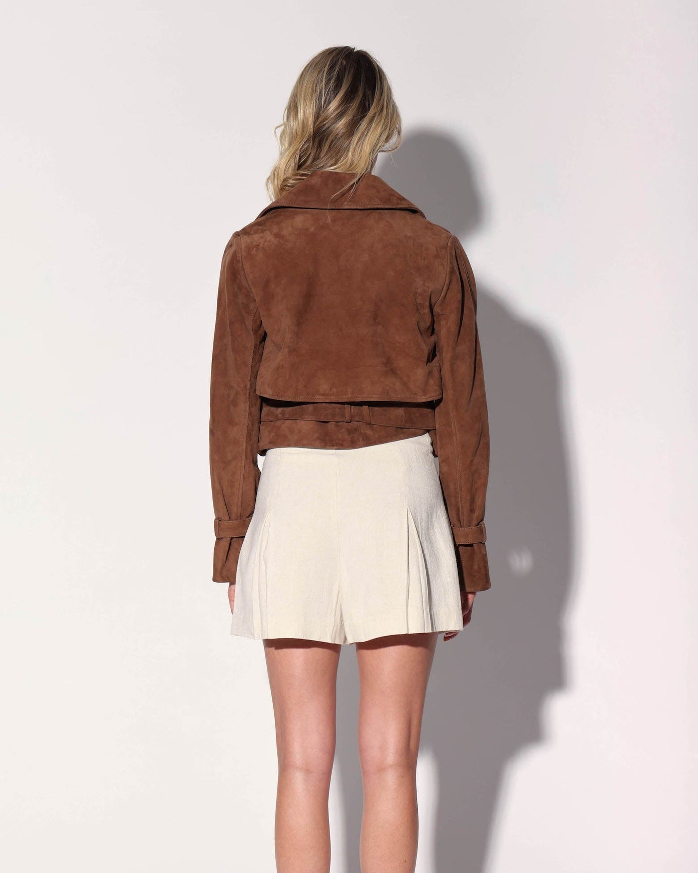 Rexa Short Trench, Chestnut Suede - Leather