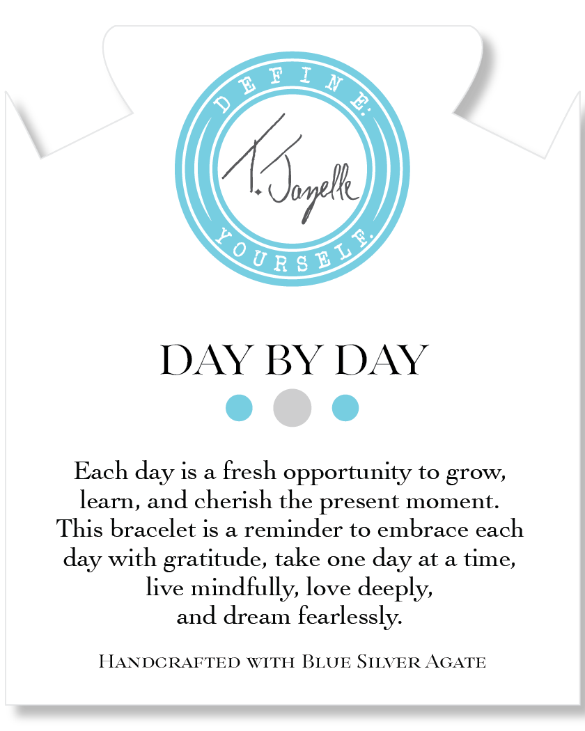 Day by Day Collection- Blue Silver Agate Gemstone Bracelet