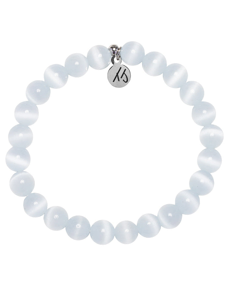 Defining Bracelet- Clarity Bracelet with White Cats Eye Gemstones