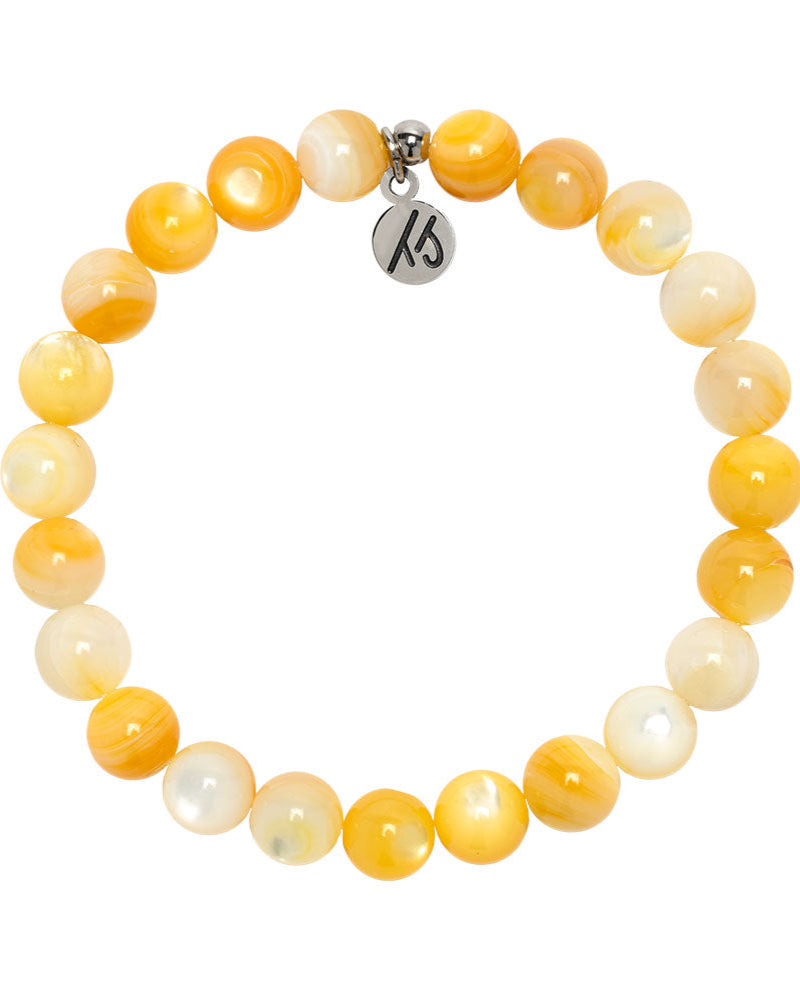 Defining Bracelet- Prosperity Bracelet with Yellow Shell Gemstones