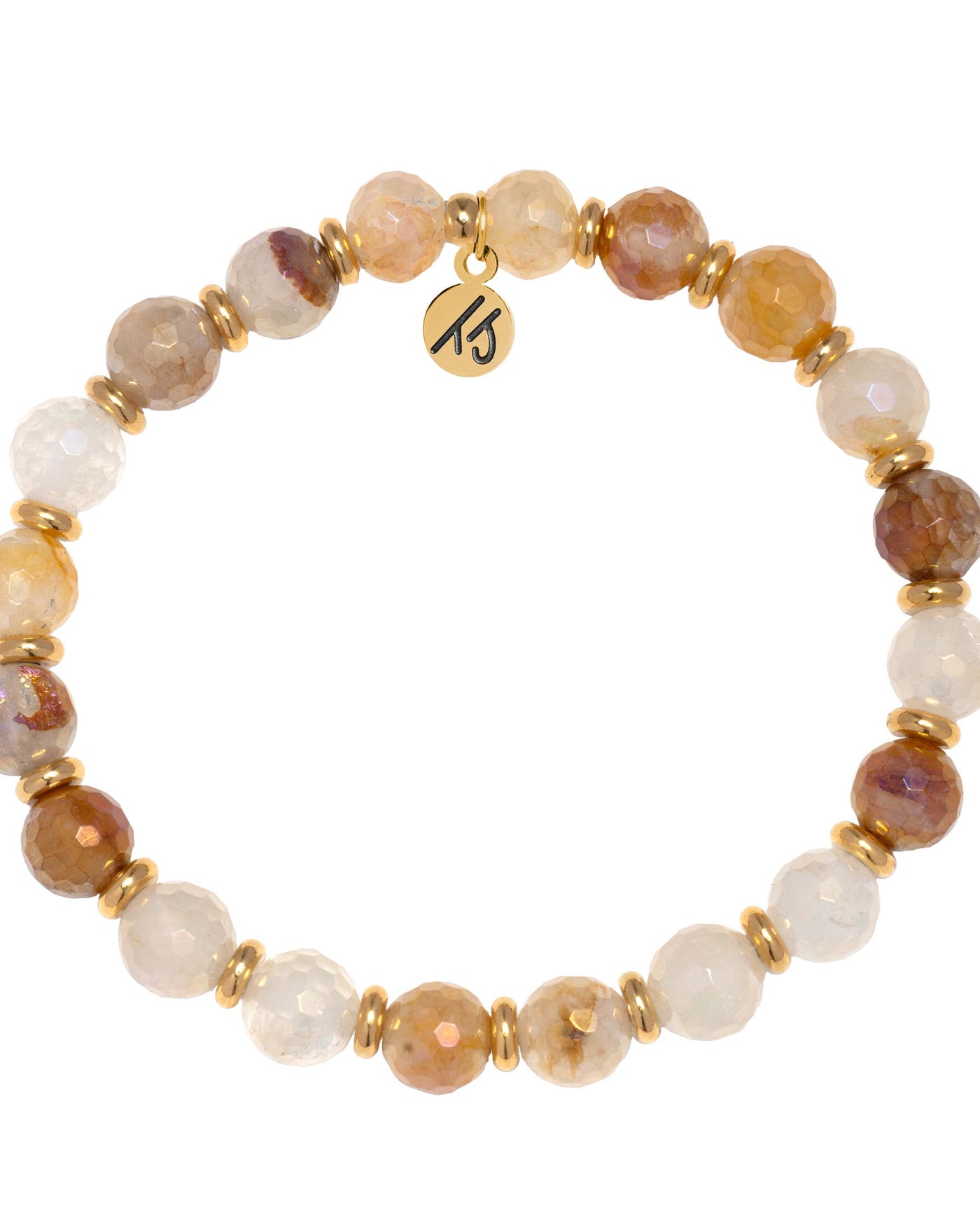 Gold Empowered Elegance Collection- Sunset Quartz Gemstone Bracelet