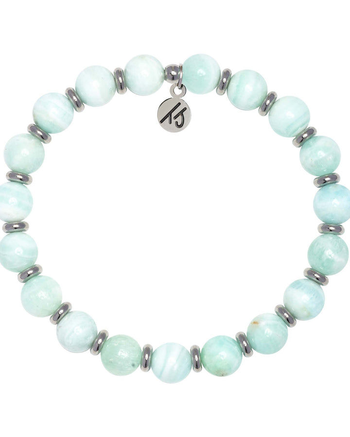 Silver Empowered Elegance Collection- Hemimorphite Gemstone Bracelet