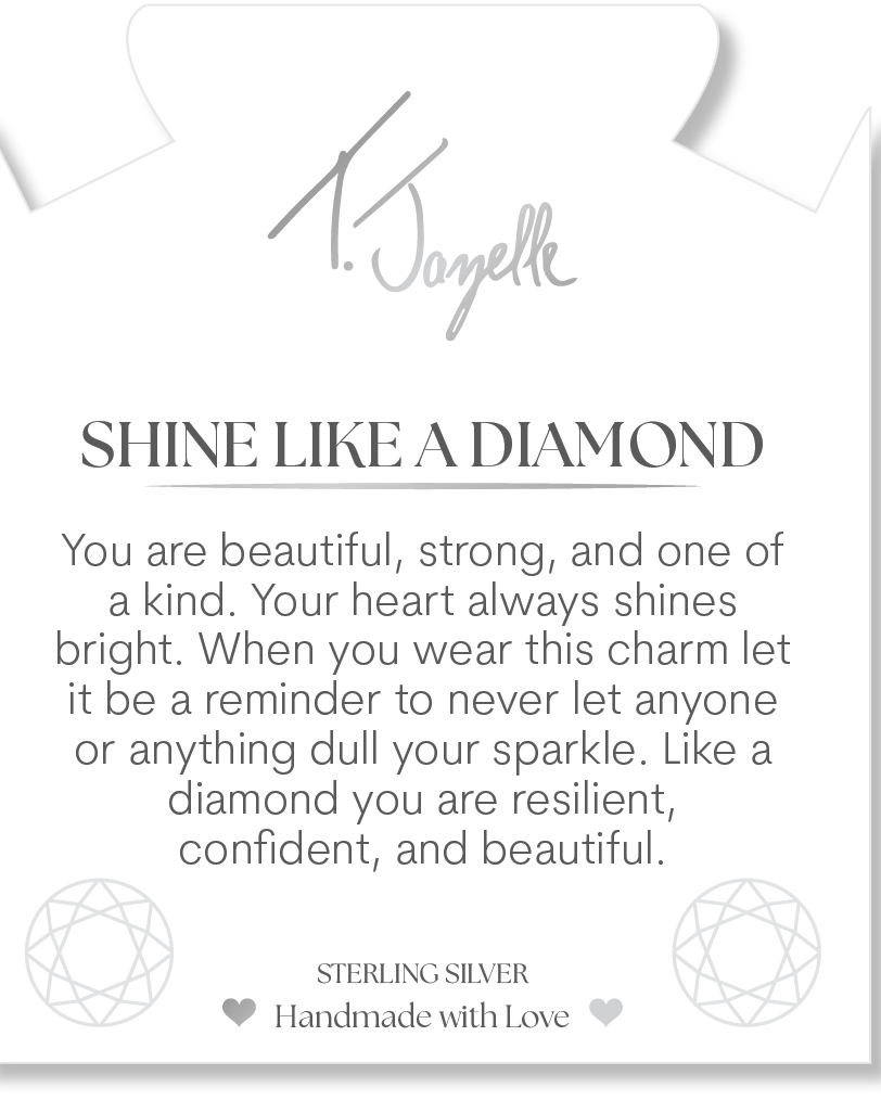 Sunset Quartz Gemstone Bracelet with Shine Like A Diamond Sterling Silver Charm