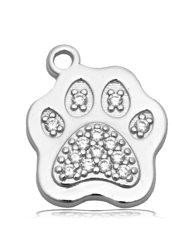 Terahertz Gemstone Bracelet with Paw CZ Sterling Silver Charm