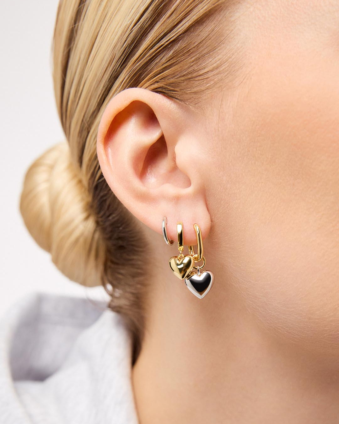 Puffed Heart Hoops - Jessica