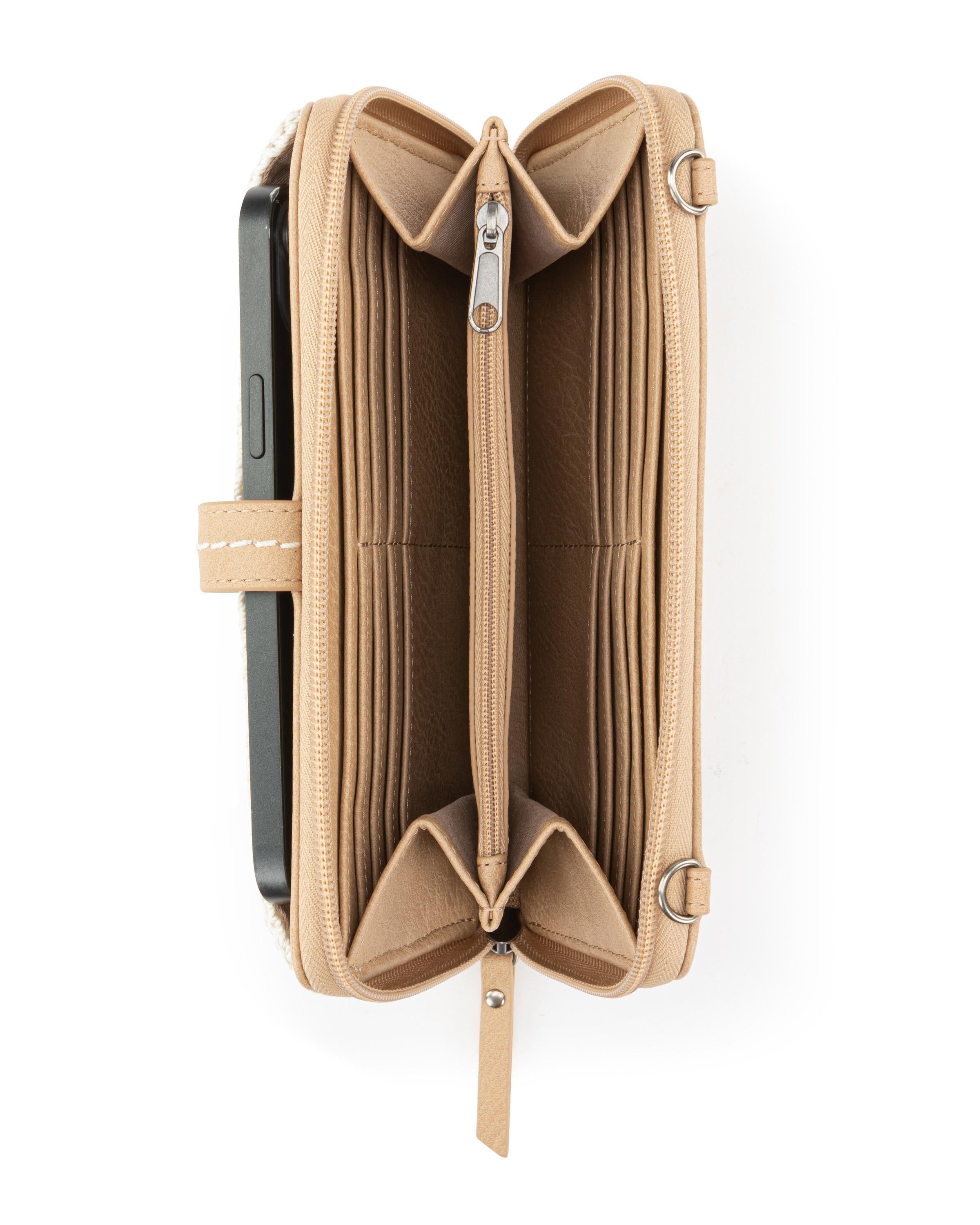 Iris Smartphone Wallet - Hand Crochet - Natural Medallion | Boston