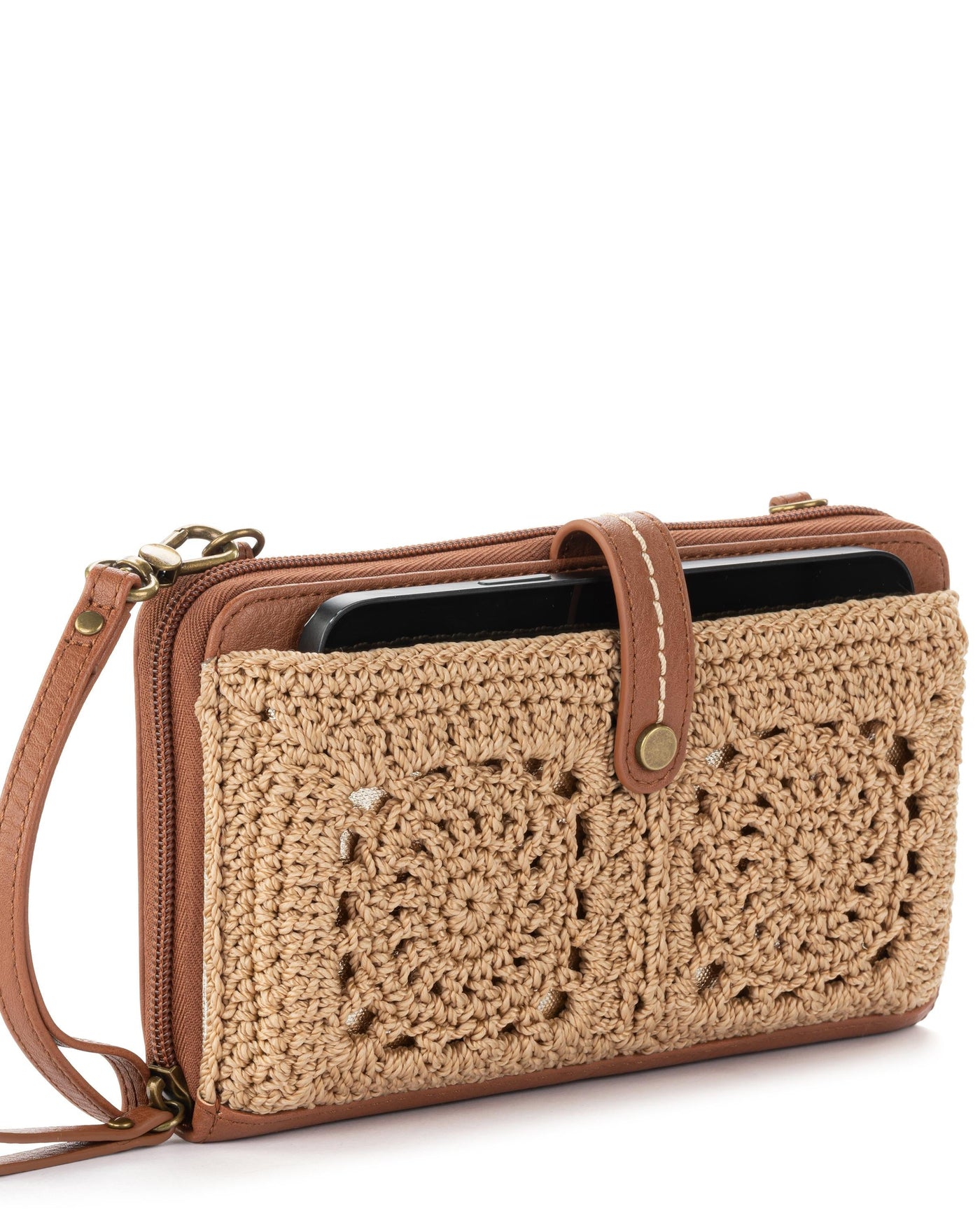 Iris Smartphone Wallet - Hand Crochet - Bamboo Medallion