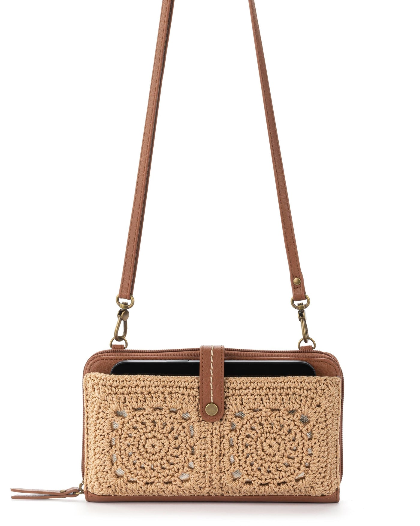 Iris Smartphone Wallet - Hand Crochet - Bamboo Medallion