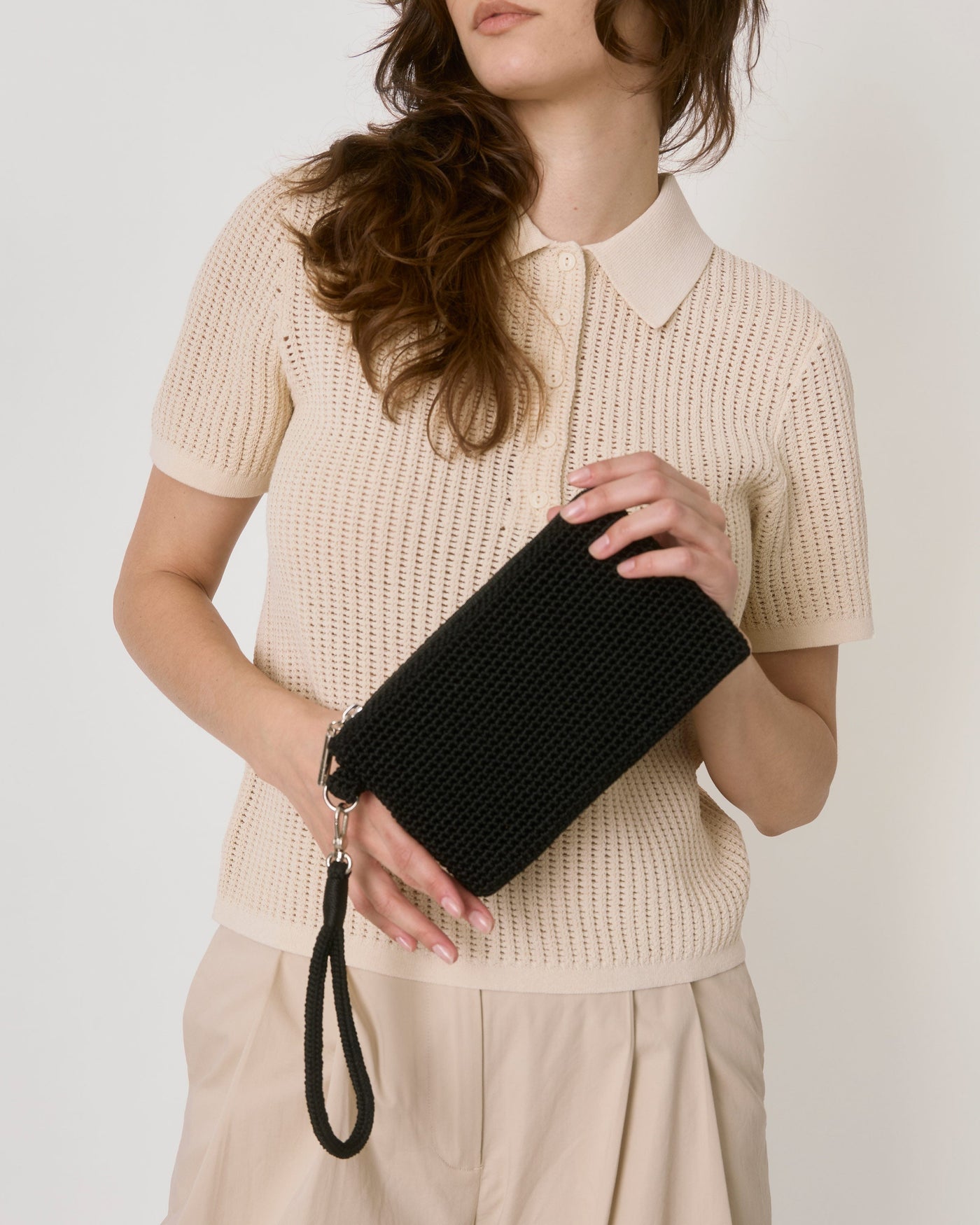 Vita Wristlet - Hand Crochet - Black