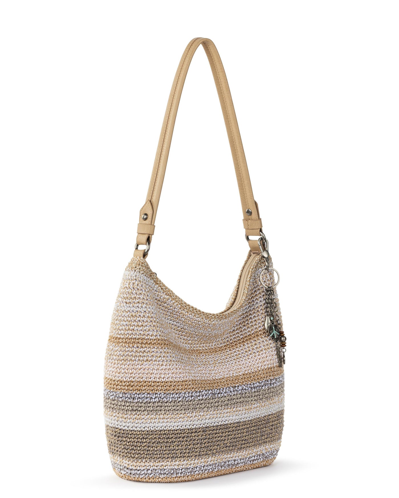 Sequoia Hobo - Hand Crochet - Sand Stripe