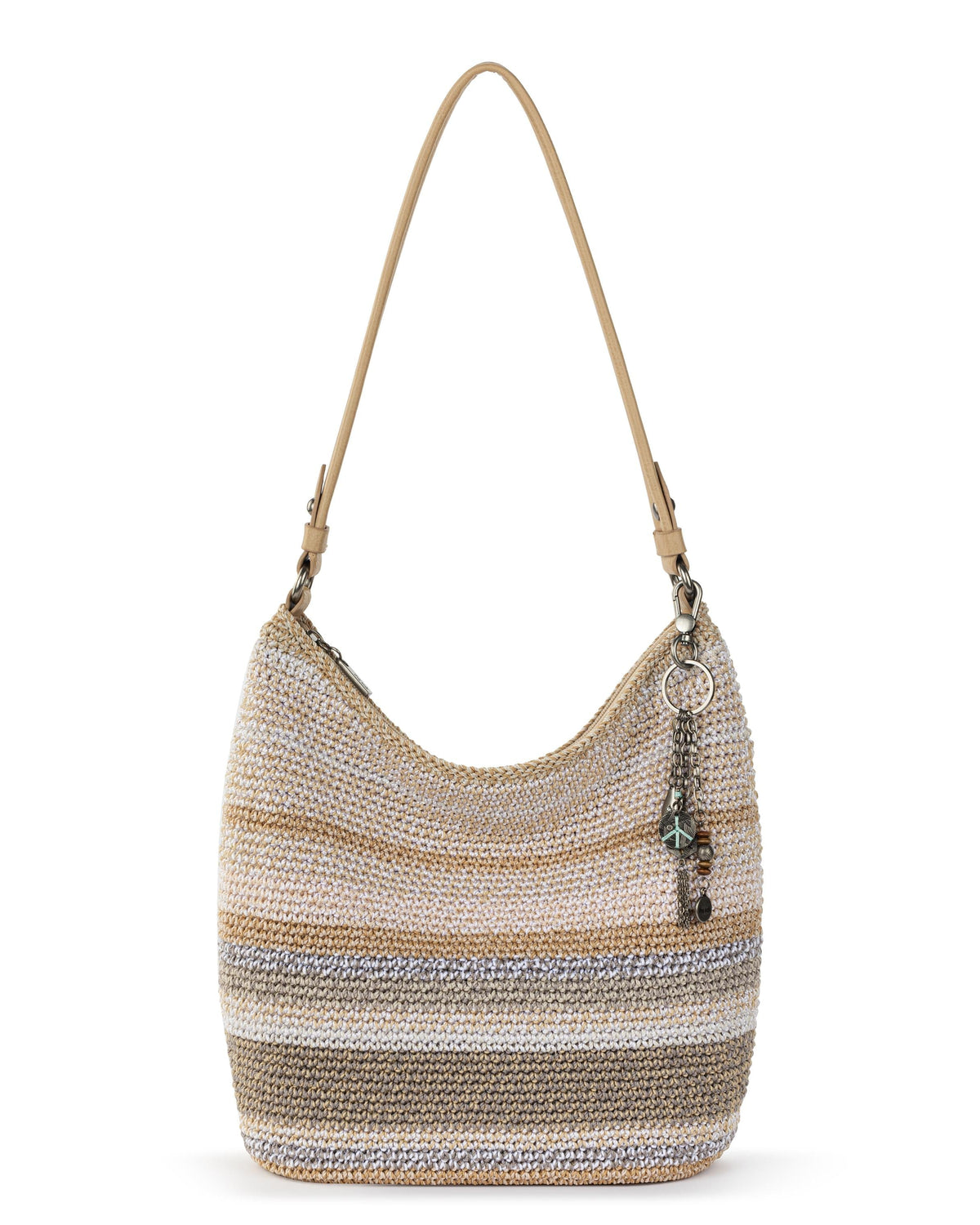 Sequoia Hobo - Hand Crochet - Sand Stripe