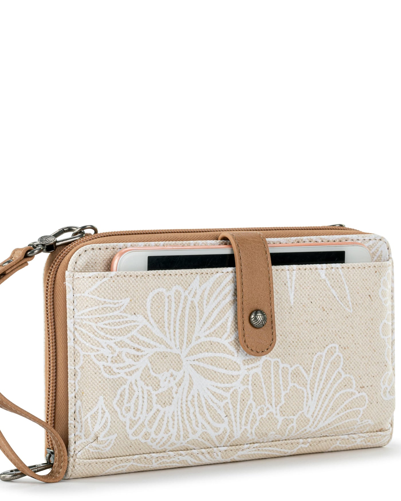 Smartphone Wallet - Canvas - White Flower Blossom