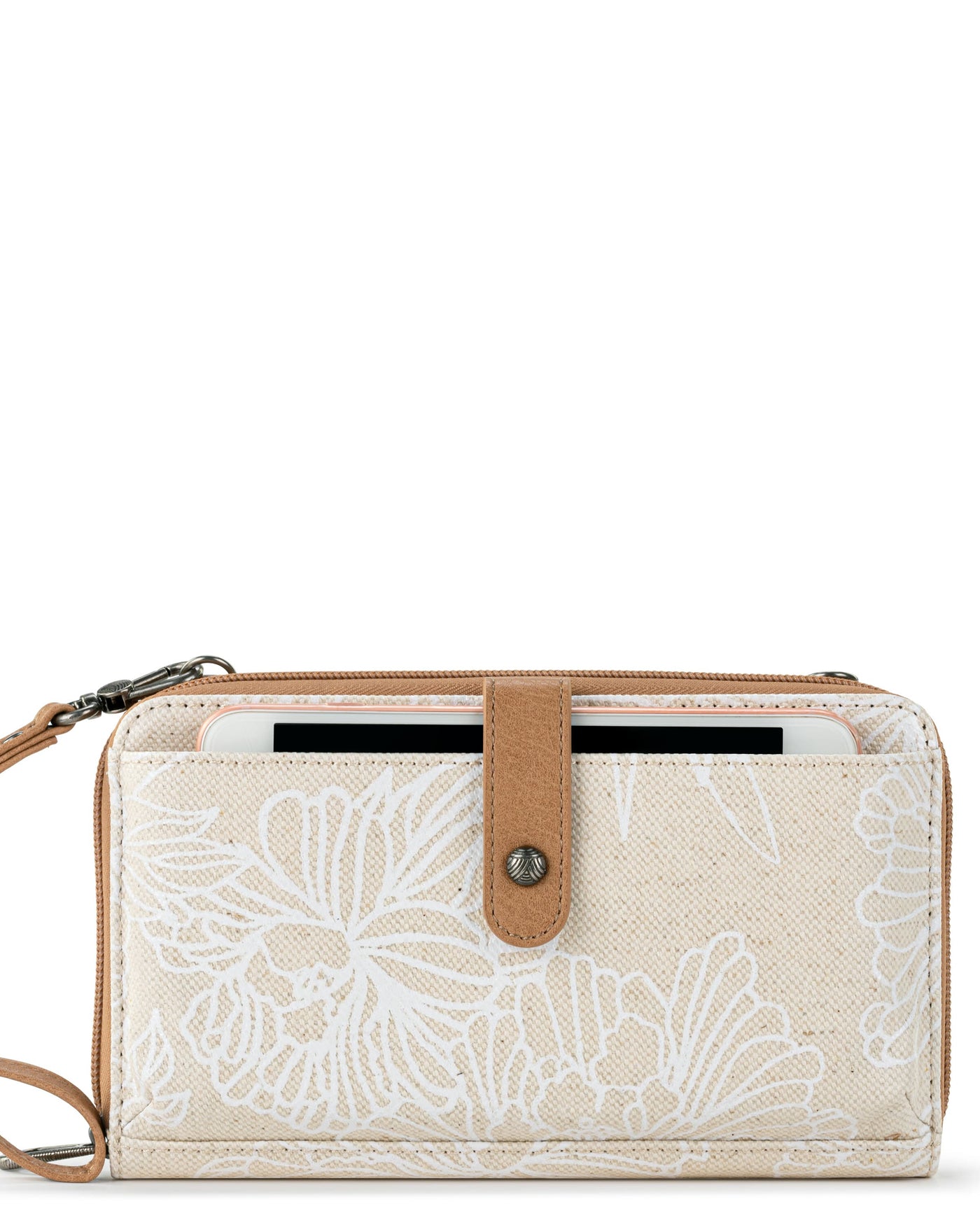 Smartphone Wallet - Canvas - White Flower Blossom