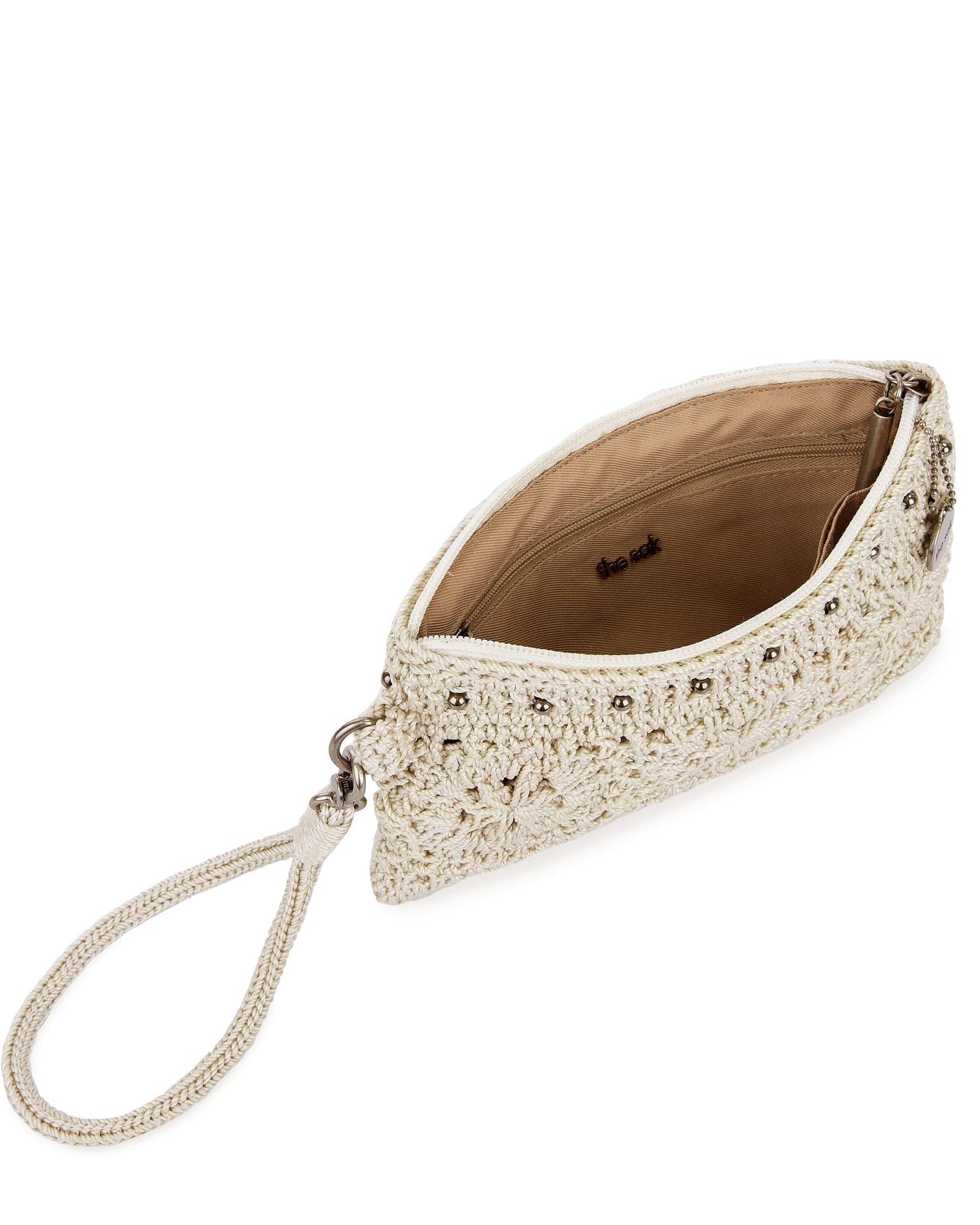 Vita Wristlet - Hand Crochet - Natural Medallion