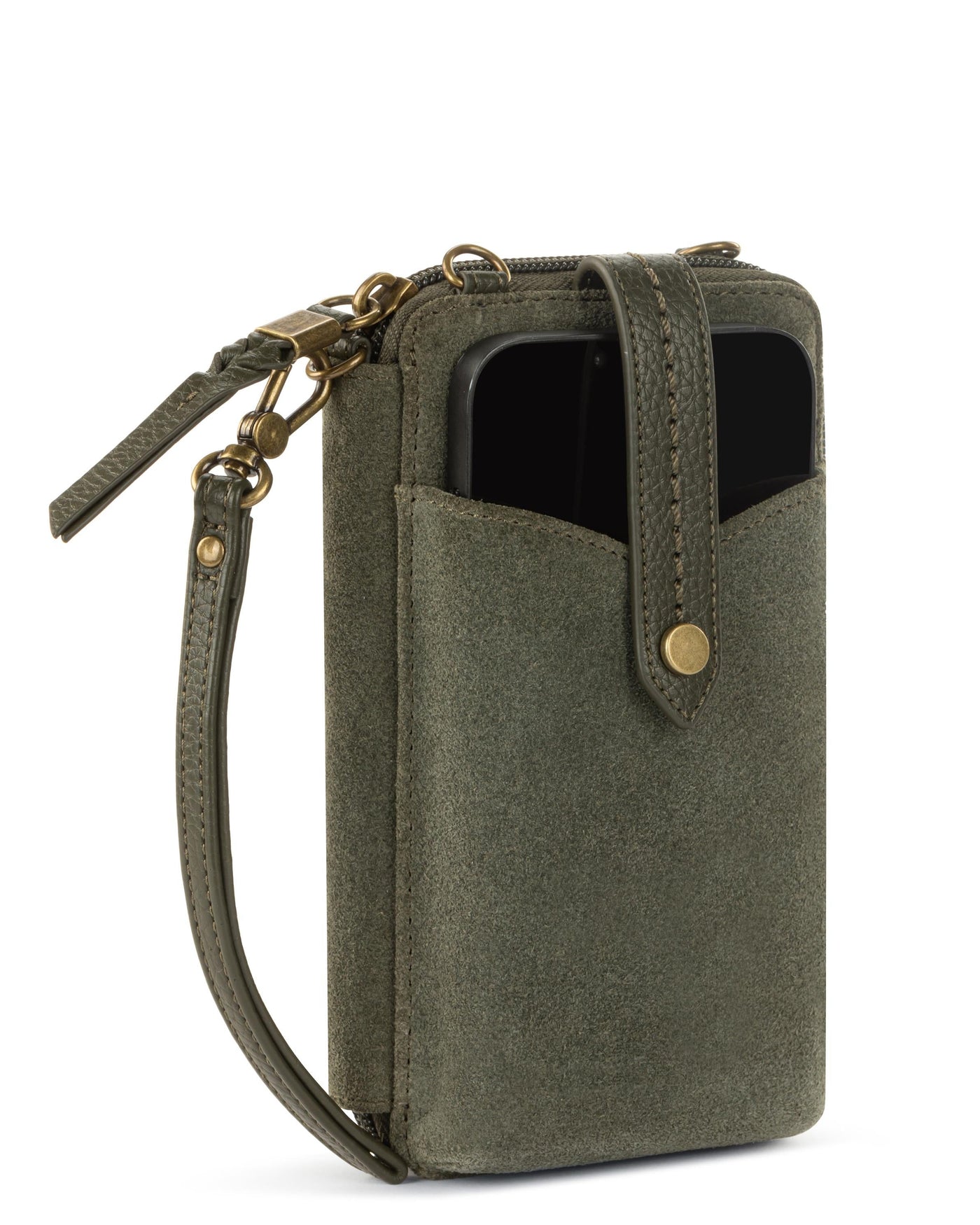 Silverlake Smartphone Wallet - Leather - Moss Suede