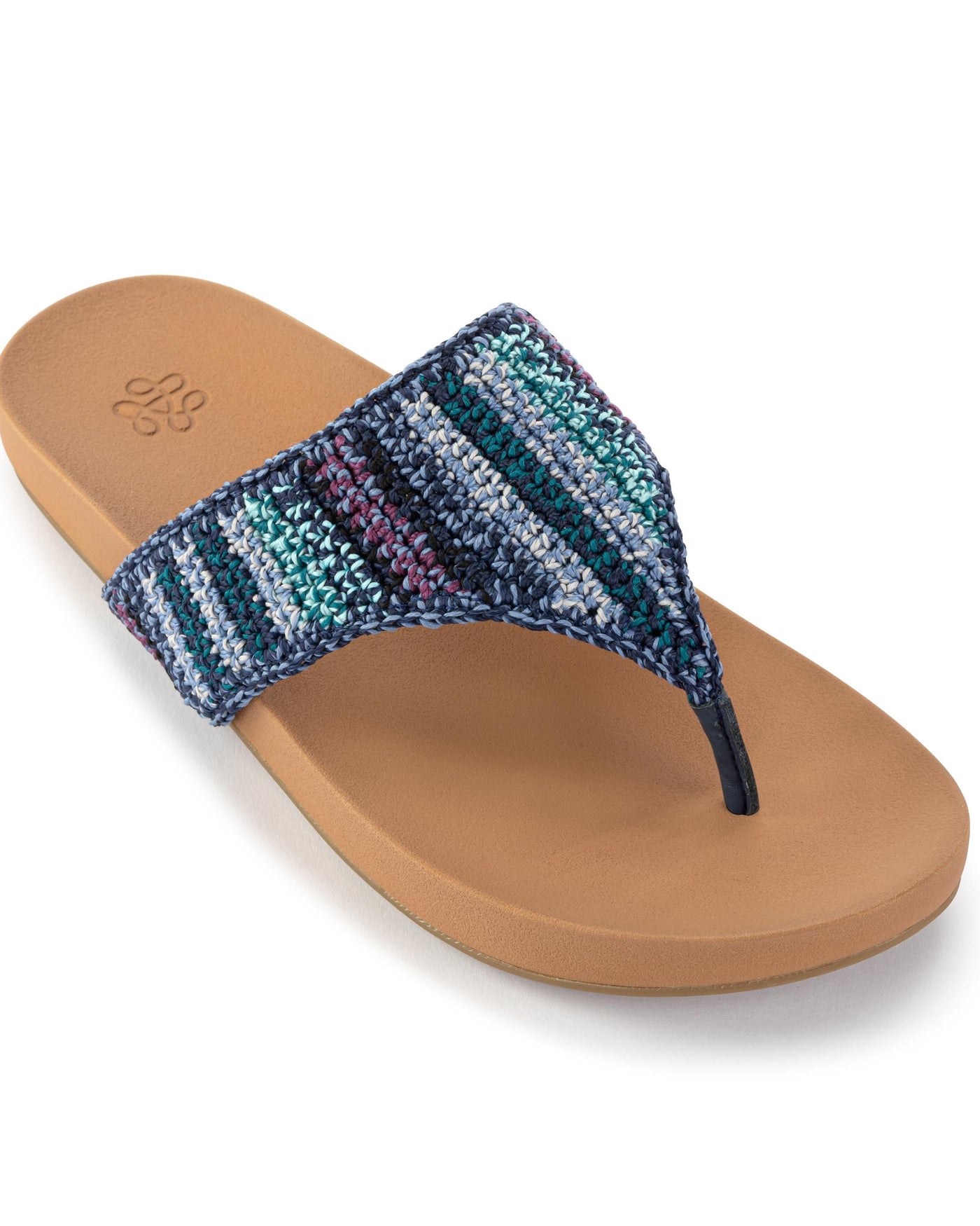 Everly Sandal - Hand Crochet - Lapis Stripe
