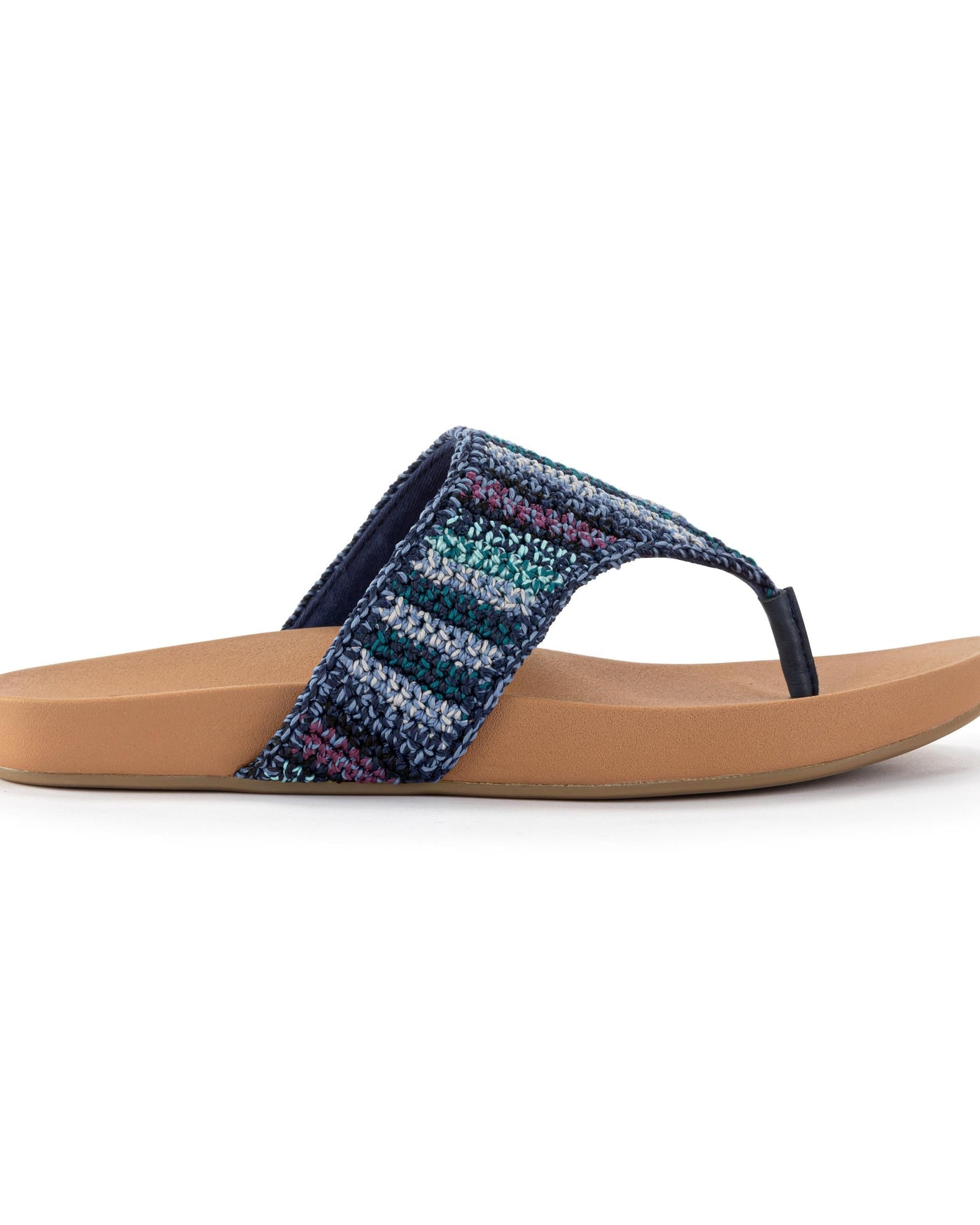 Everly Sandal - Hand Crochet - Lapis Stripe