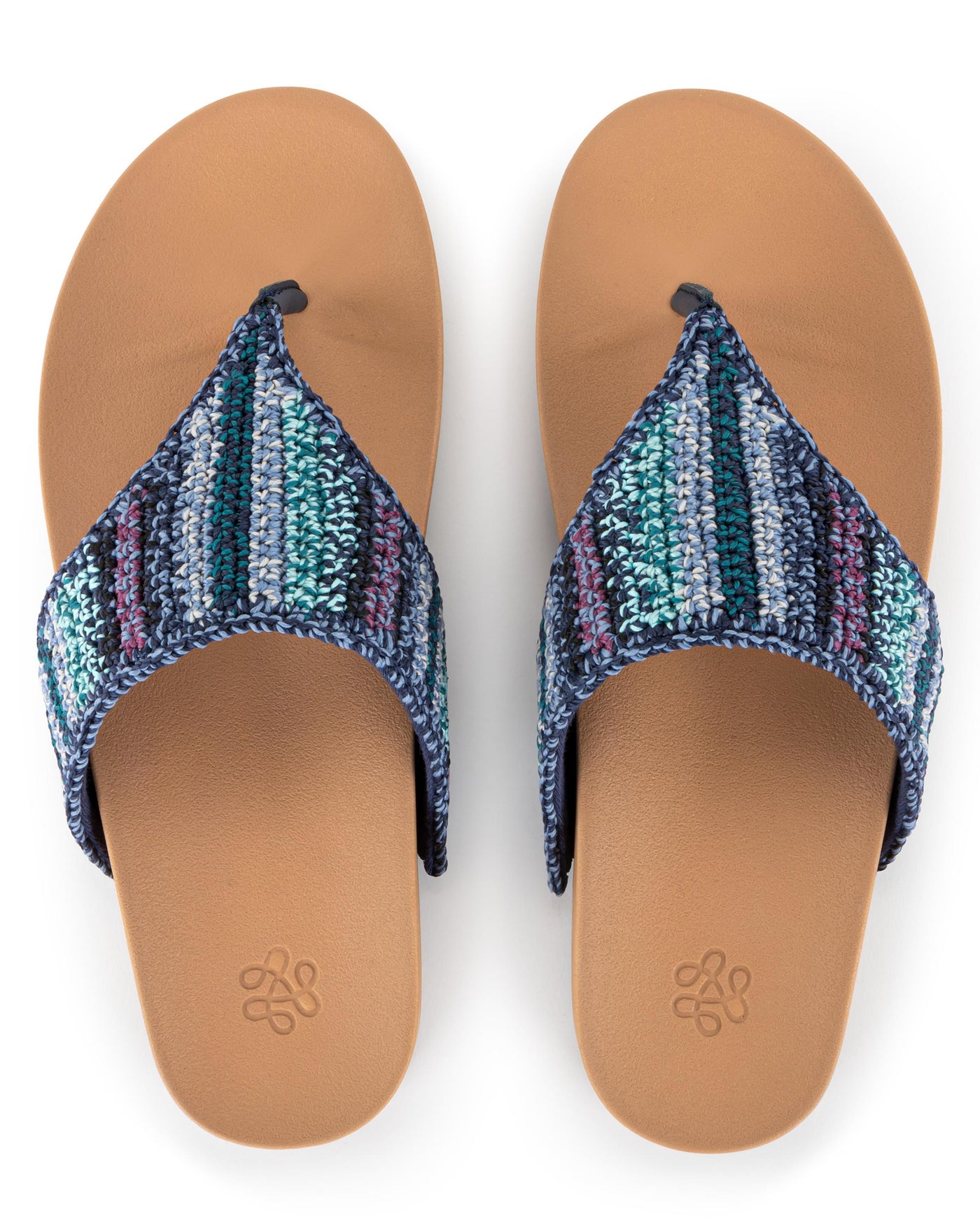 Everly Sandal - Hand Crochet - Lapis Stripe