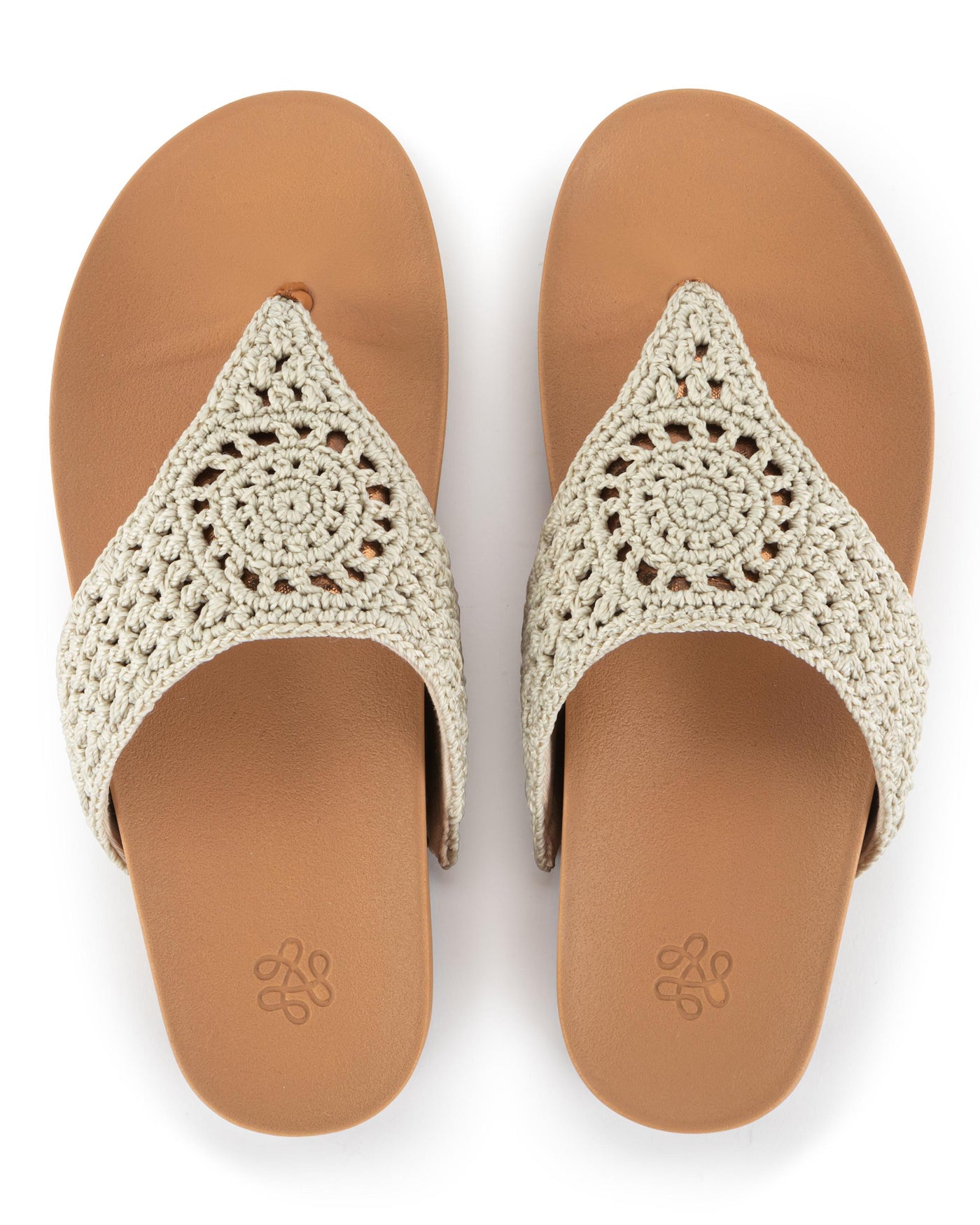 Everly Sandal - Hand Crochet - Natural Medallion