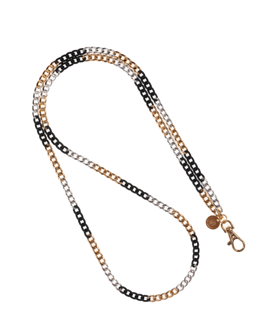 Trifecta Gold/Silver/Black Crossbody Phone Chain