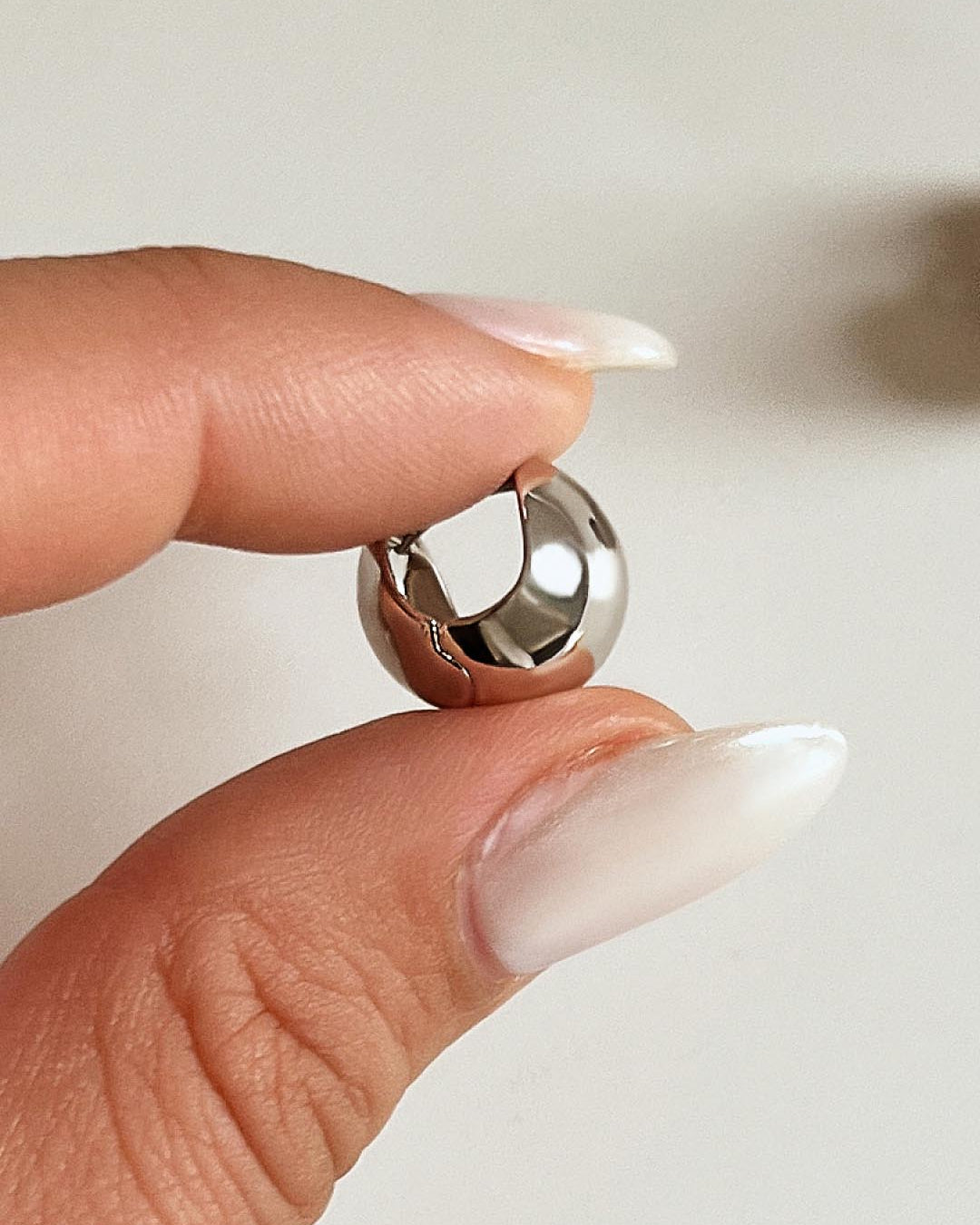 Silver Sphere Hoop Earrings - Mini Abby Silver