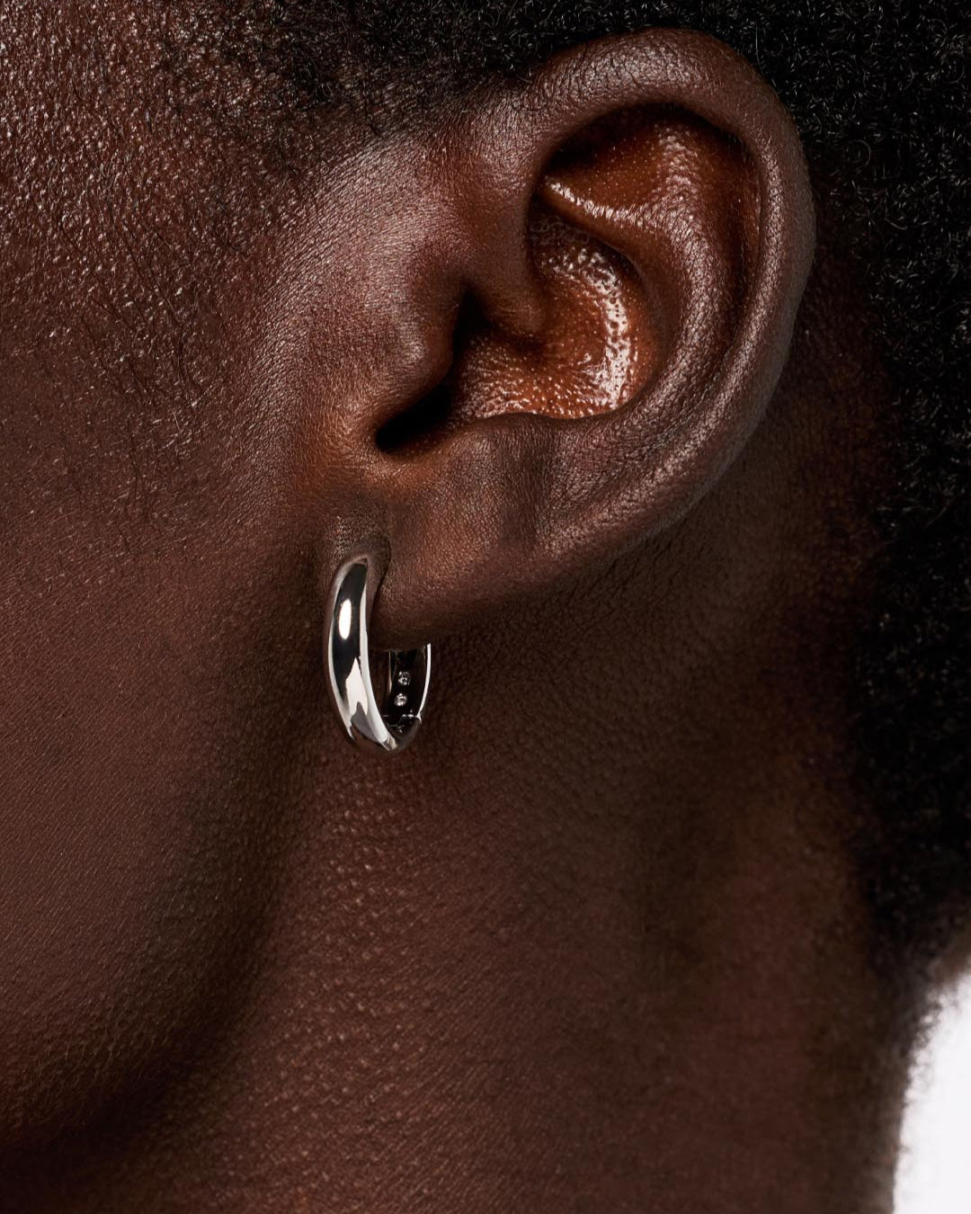 Silver Hoop Earrings - Giulia Medium Silver