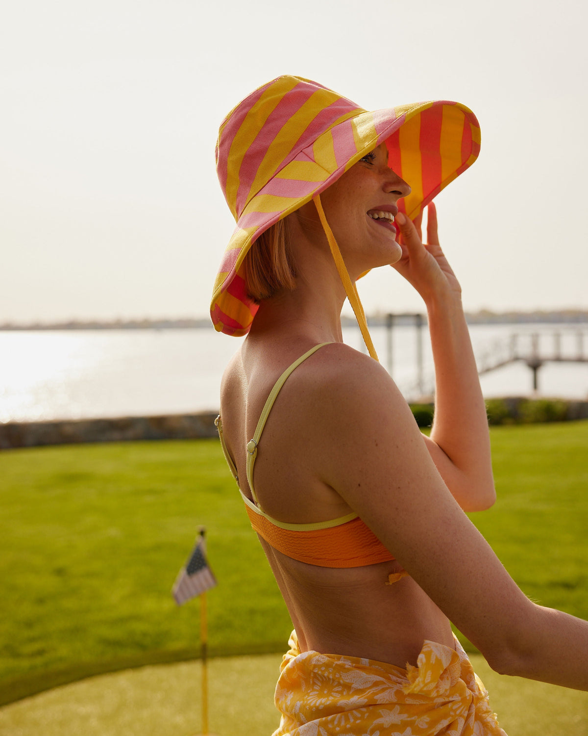 Striped Canvas Sunhat