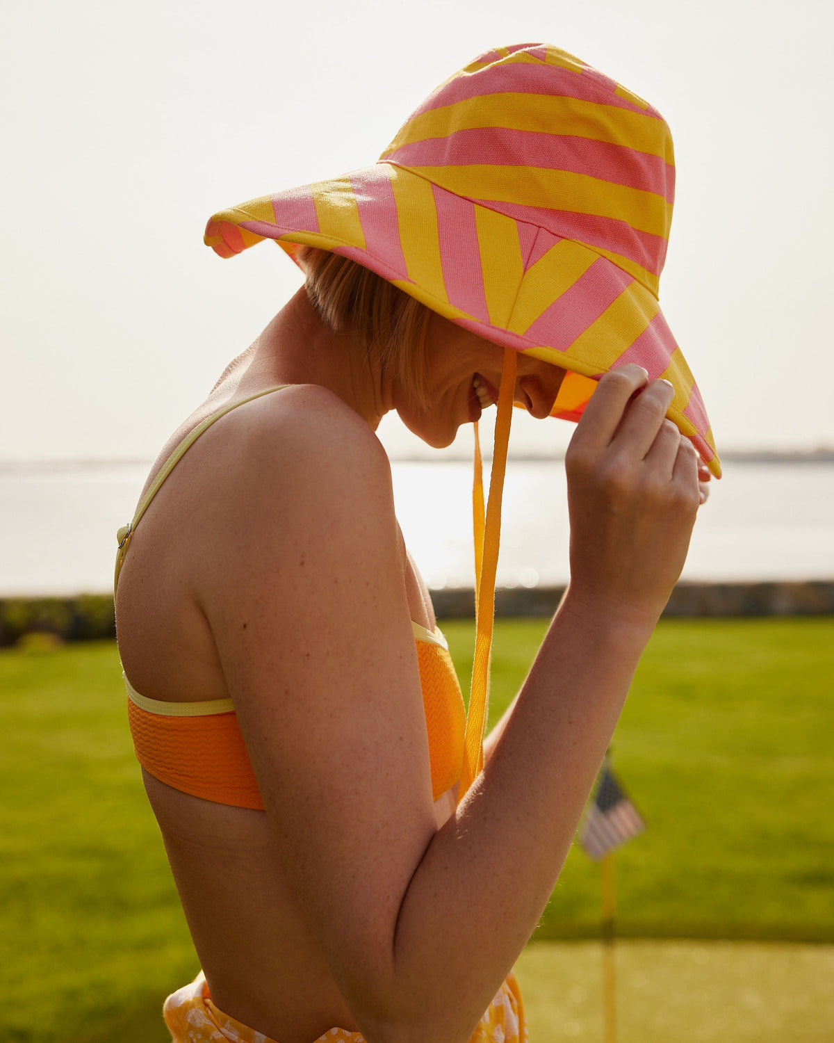 Striped Canvas Sunhat