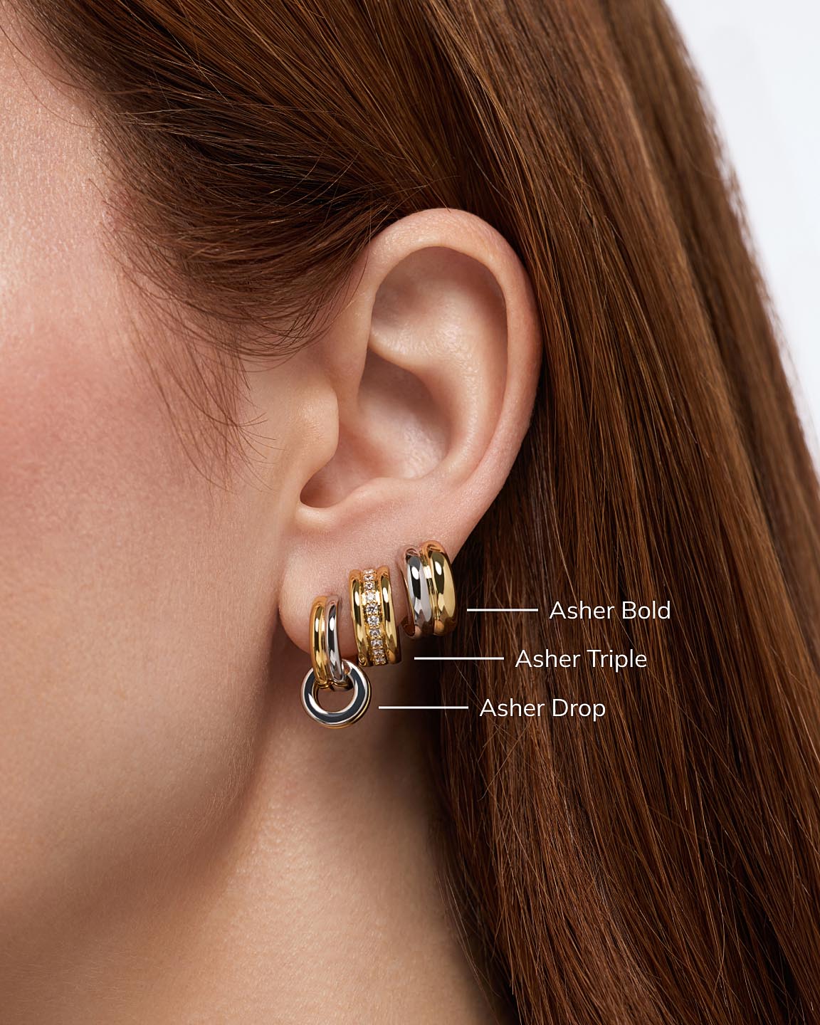 Huggie Earrings - Asher Triple