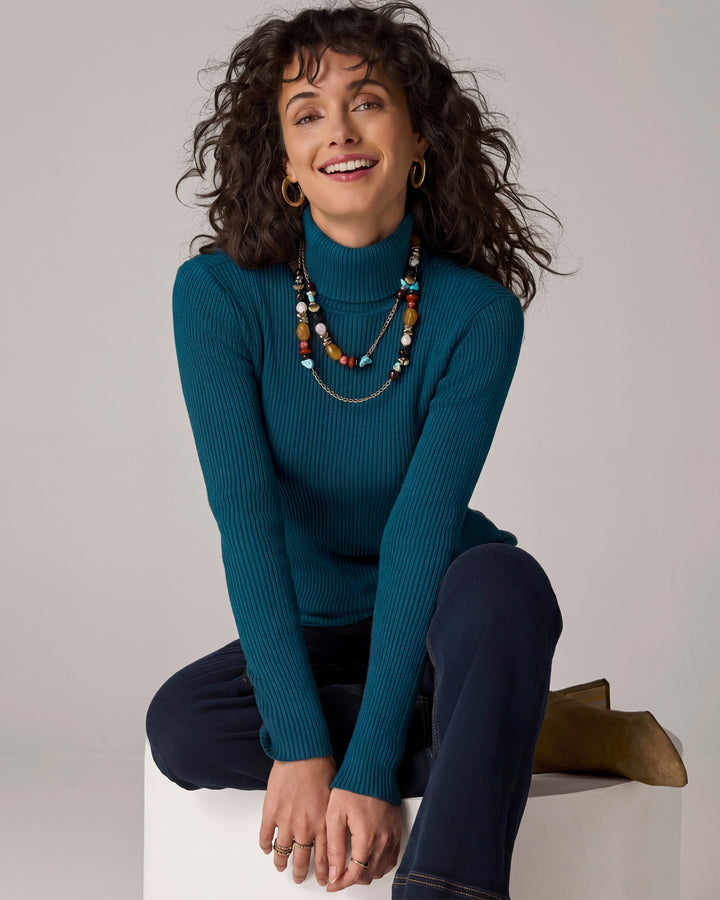 Ribbed Turtleneck Sweater Seaport