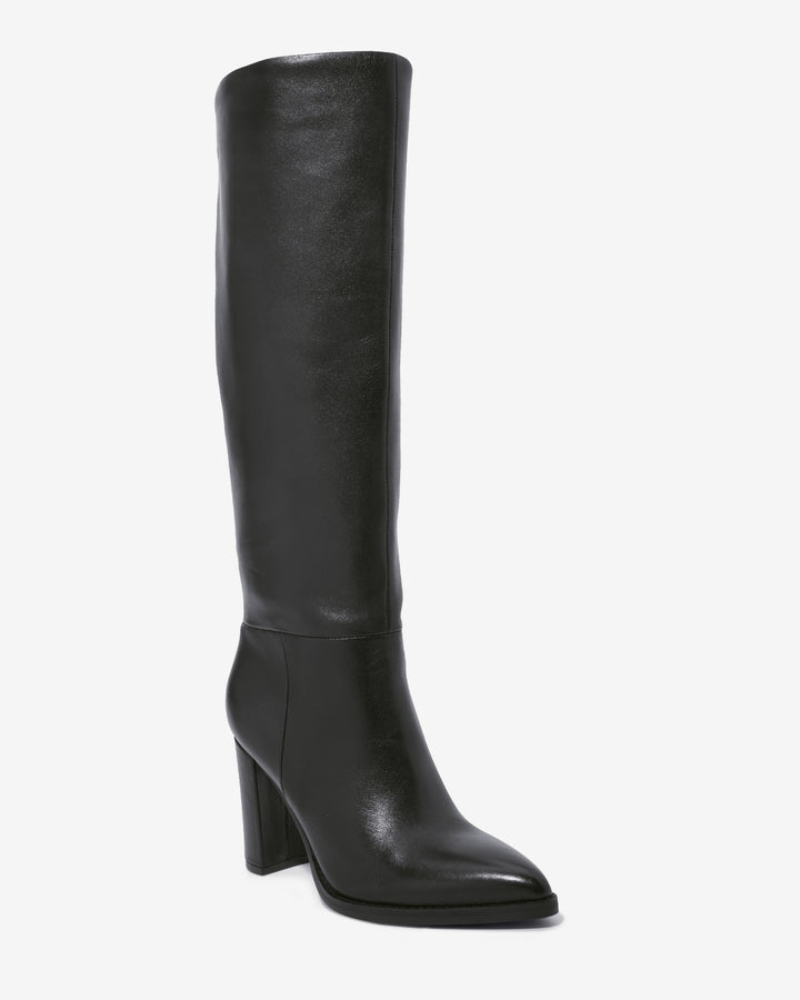 Tall Faux Leather Boot Black