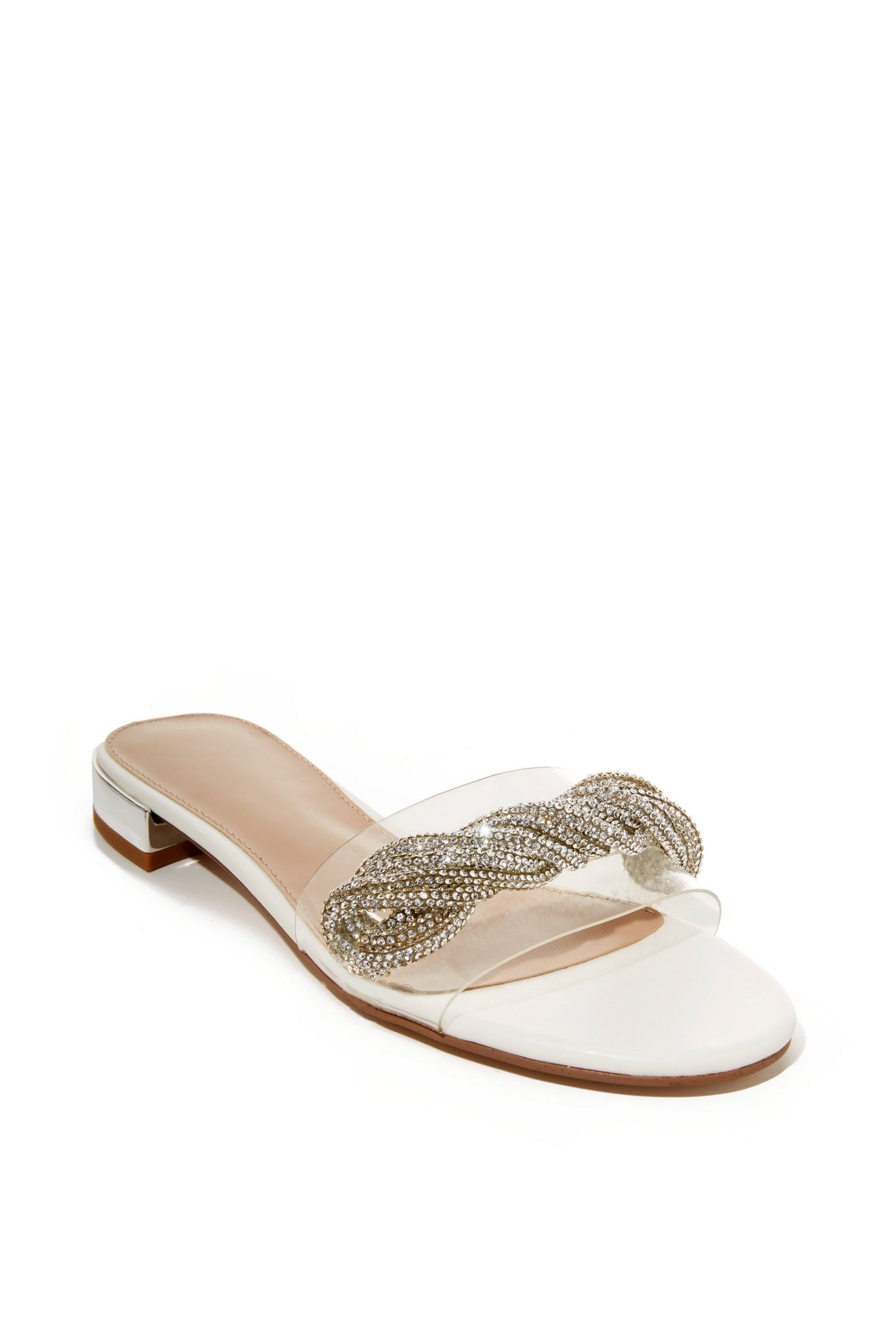 Crystal Embellished Sandal White