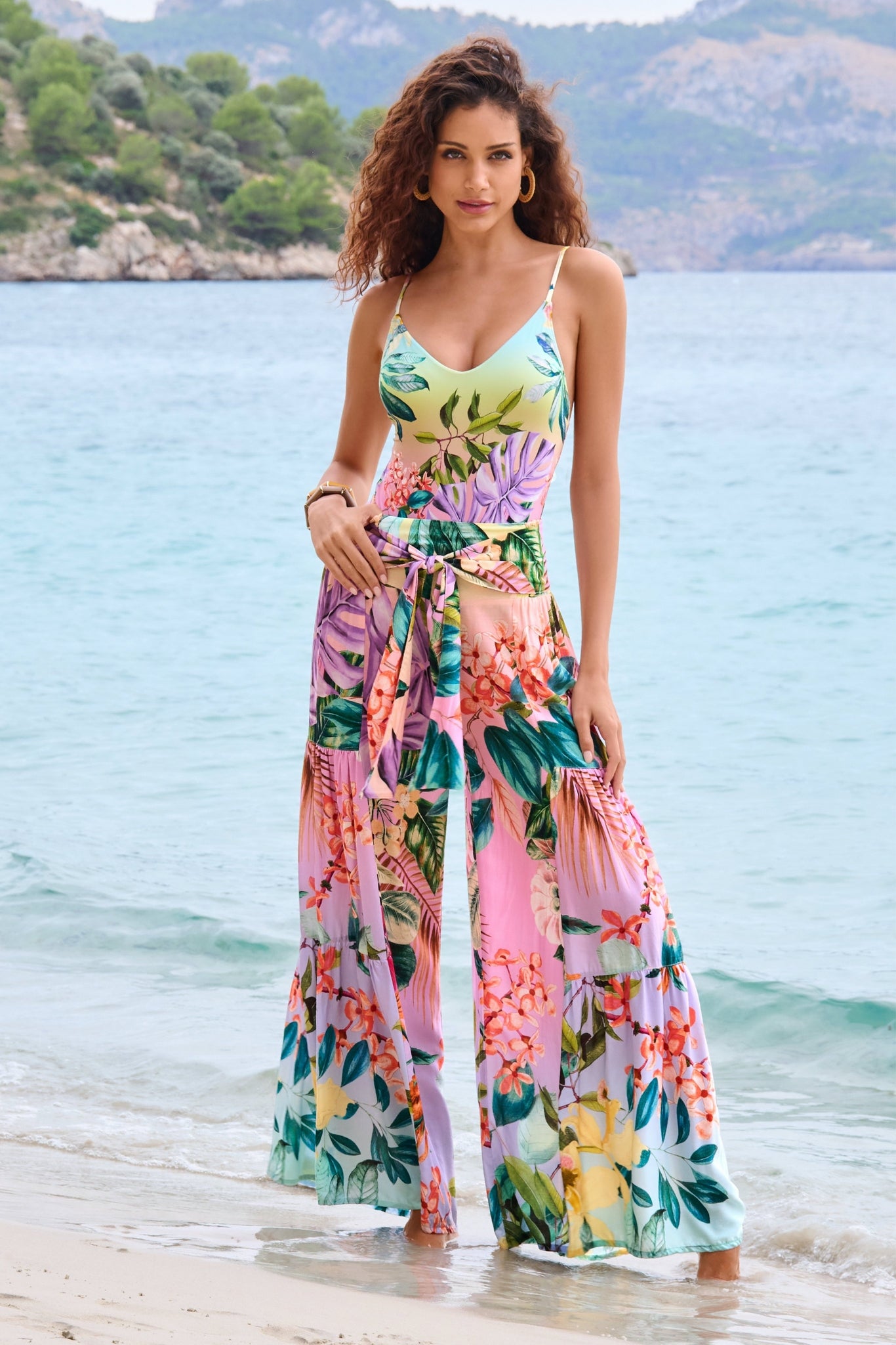 Floral Printed Cover Up Pant - Lilac Multicolor | Boston Proper