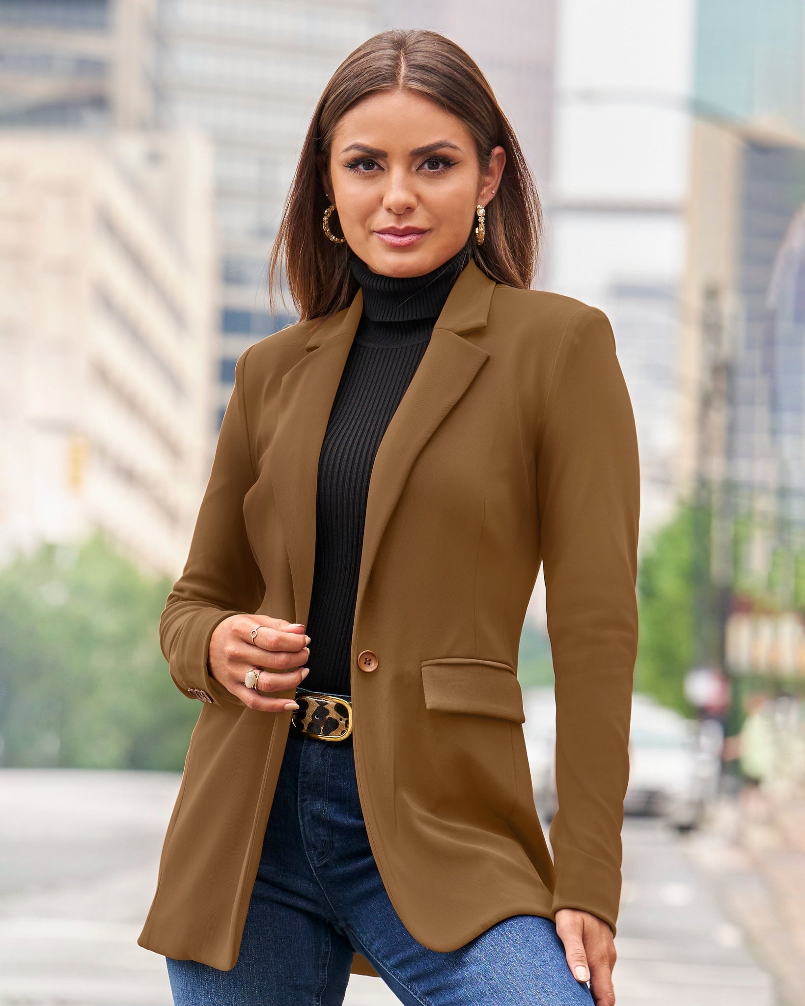 ジャケット AVANDRESS Boyfriend Single Blazer BROWN 2BJ1282_SET_a9bf95d2-317b-417c