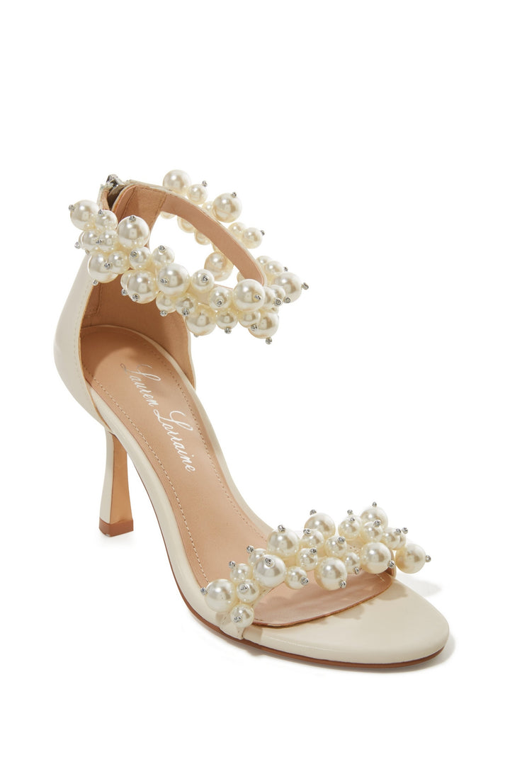 Pearl Ankle Strap Heel 2BK13 Ivory