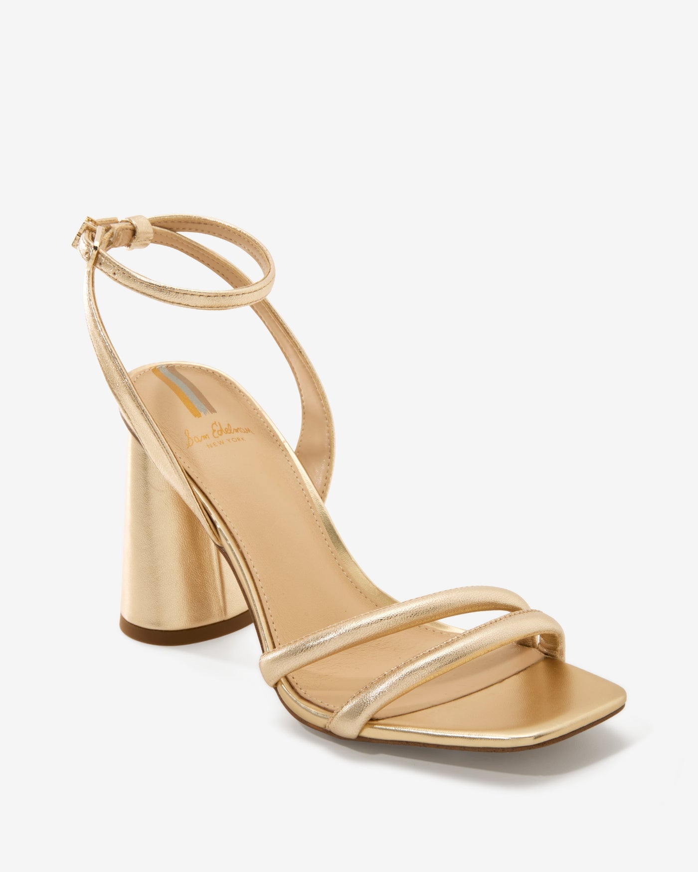 Double-Strap Dress Heel Gold