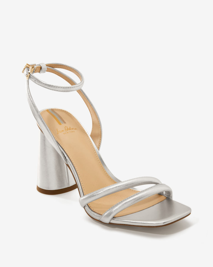 Double-Strap Dress Heel Silver