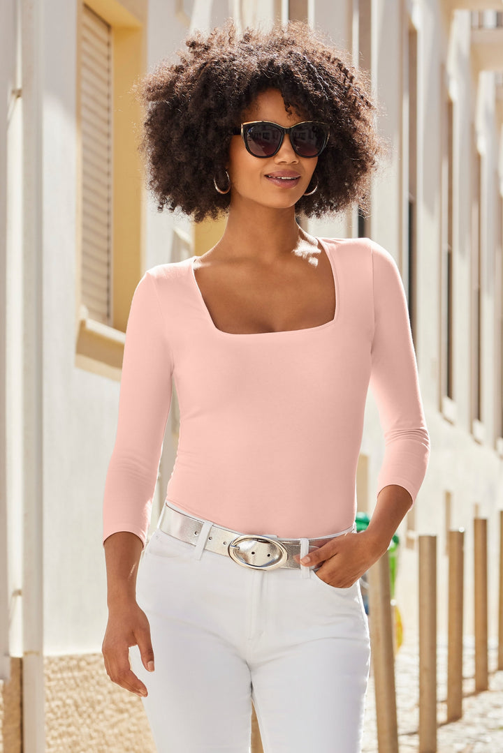 So Sexy Square-Neck Top Pale Blush