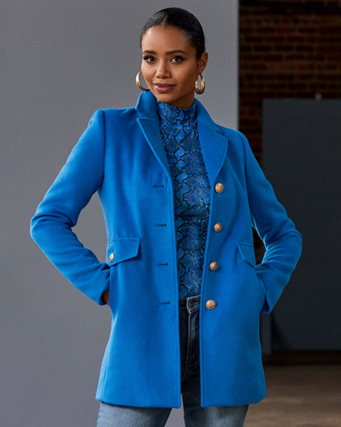 Classic Tailored Coat - Princess Blue | Boston Proper Classic Tailored Coat - Princess Blue | Boston Proper